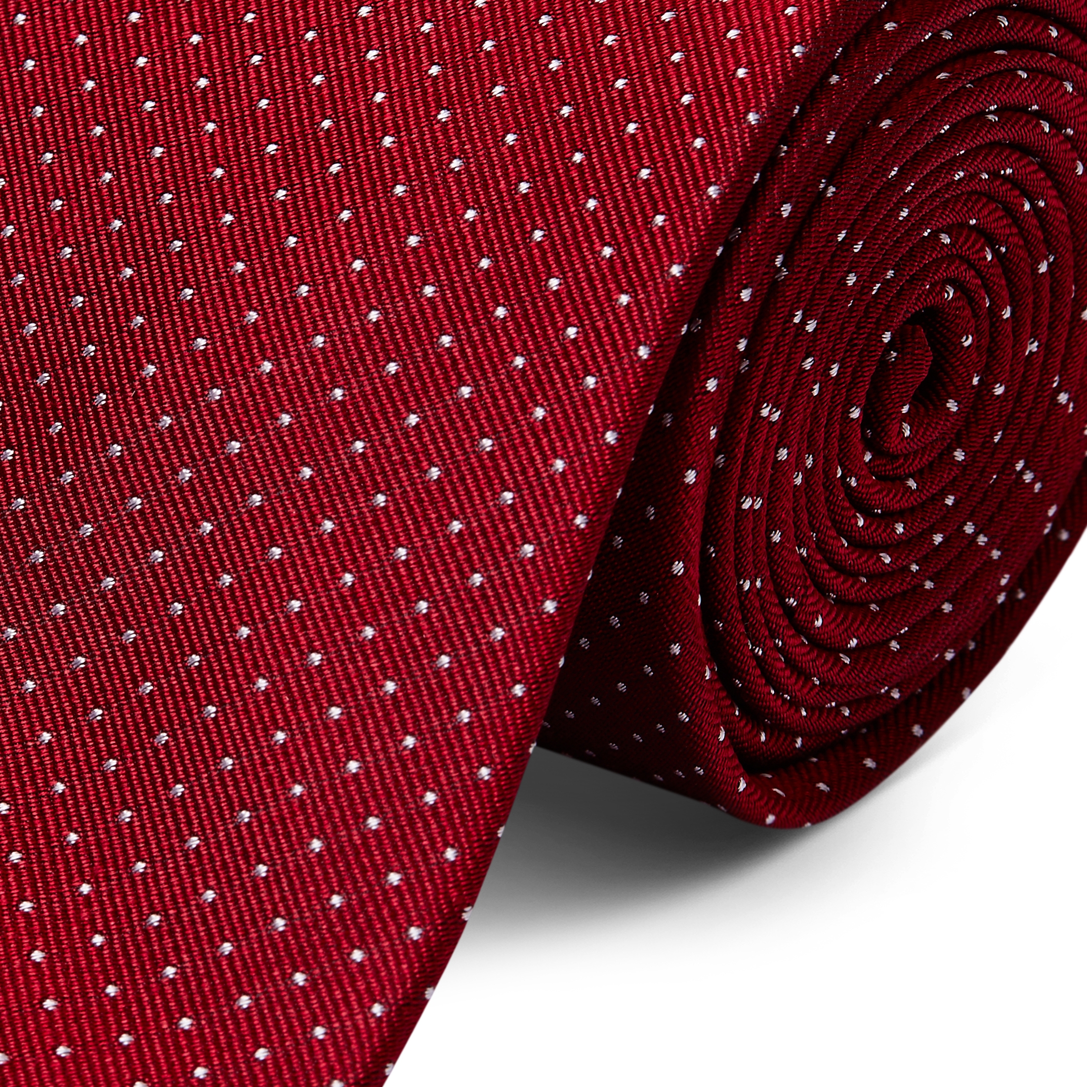 Wide Red Polka Dot Silk Tie - 2