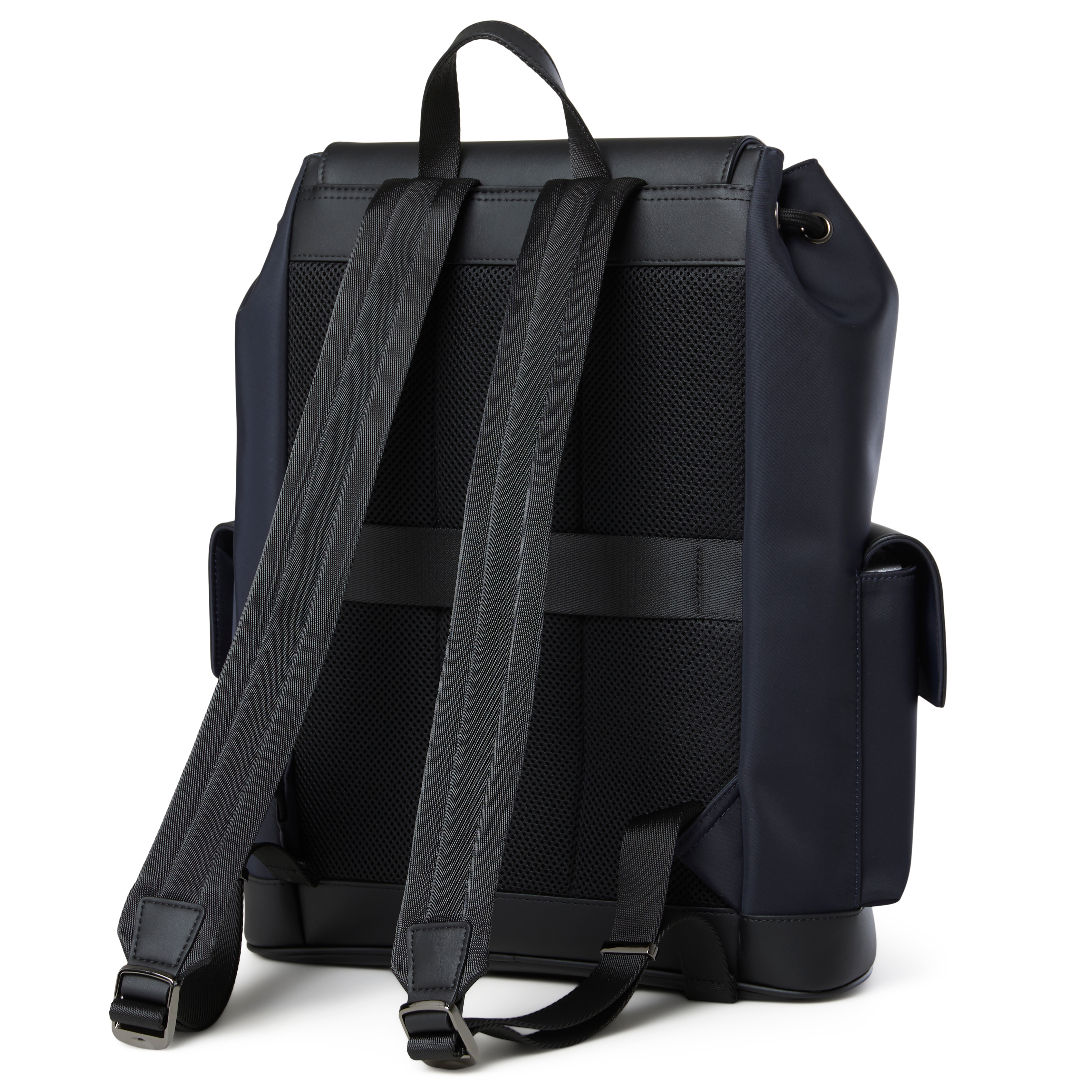 Fibron | Navy Microfiber Backpack - Double Buckle - 2
