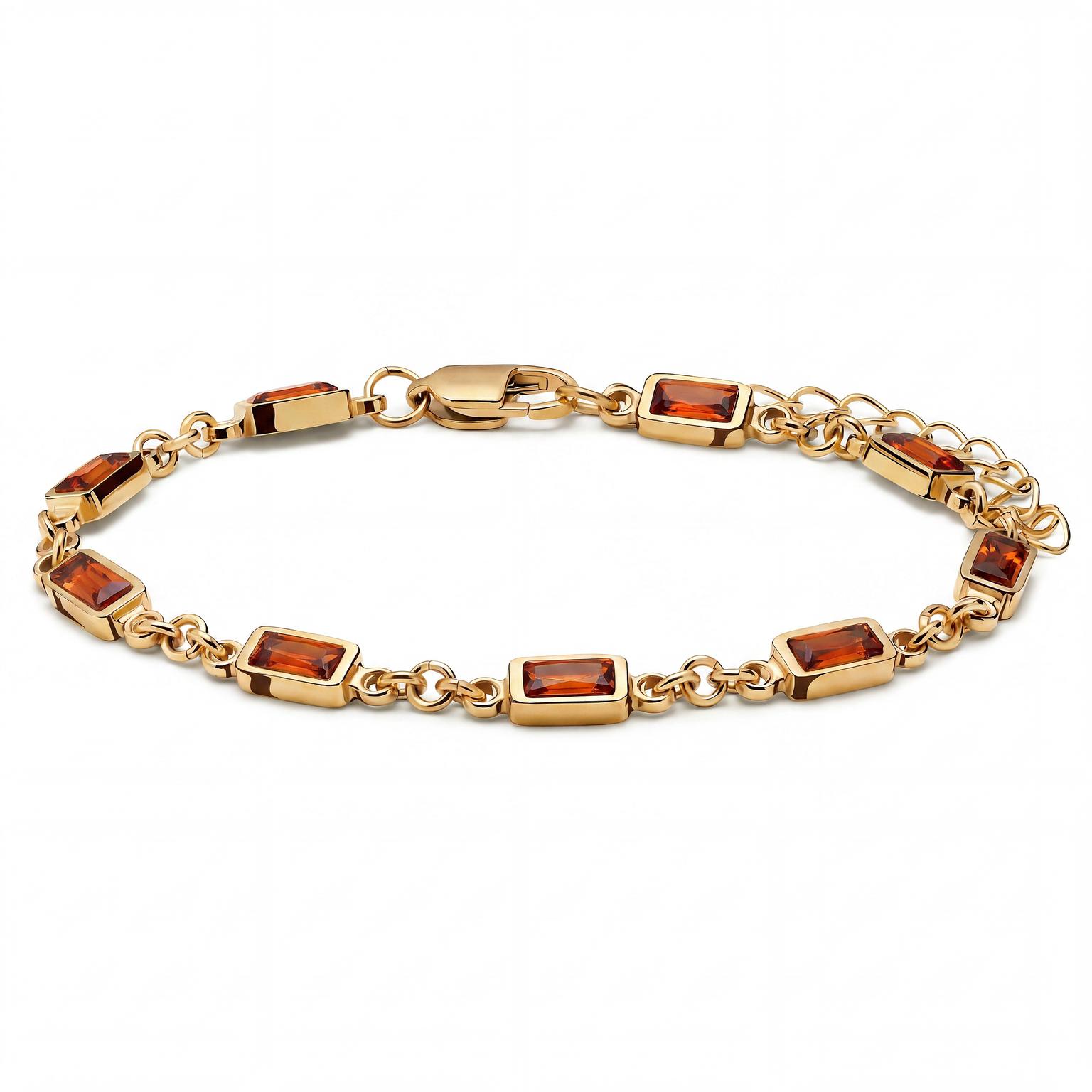 Prism | Goudkleurige armband met bruine stenen van kristalglas Prism | Goudkleurige armband met bruine stenen van kristalglas