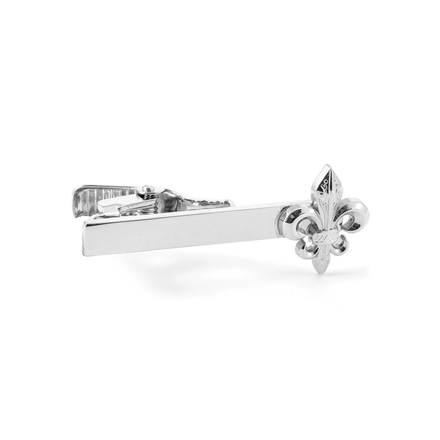 Map Silver-Tone Lily Tie Clip Map Silver-Tone Lily Tie Clip