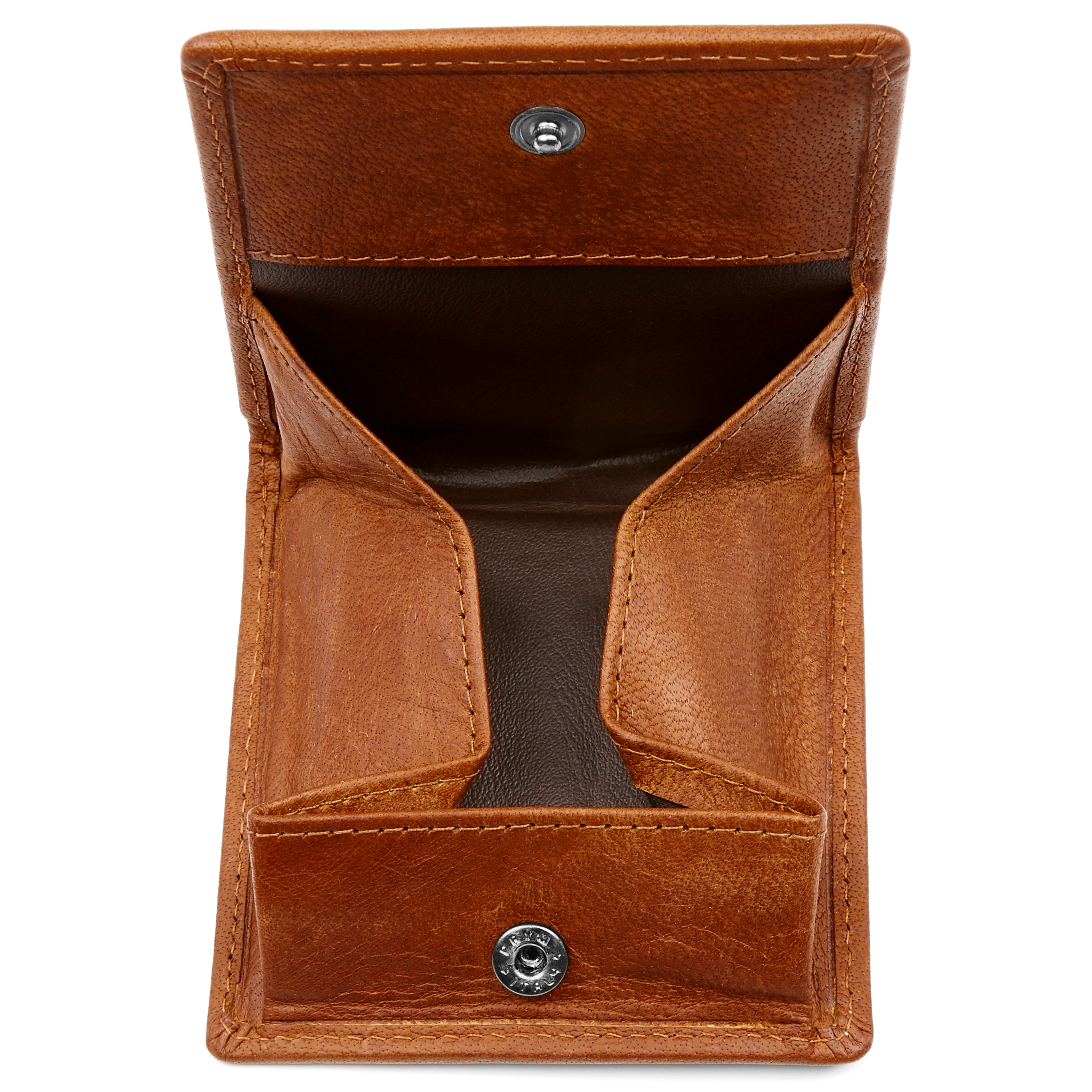 Monedero de cuero canela Oxford  - 3