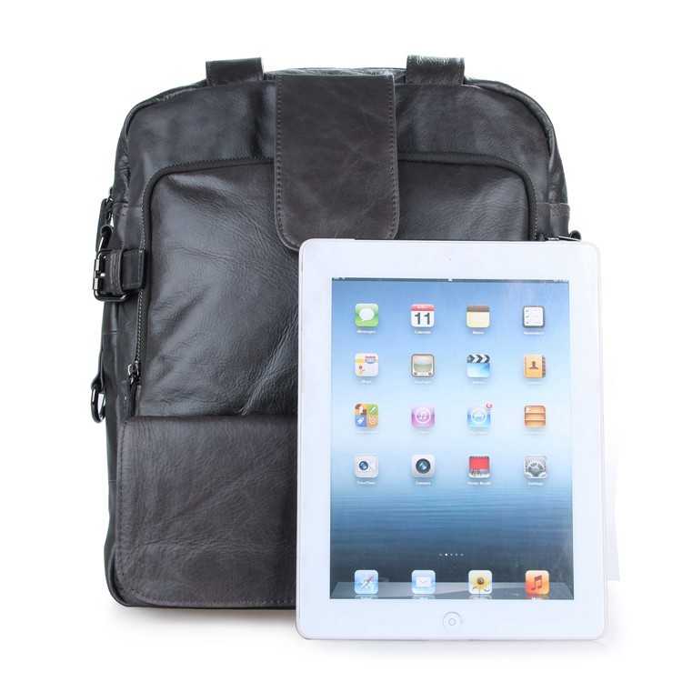 Olijfgroene Leren Rugzak / Satchelli - 3