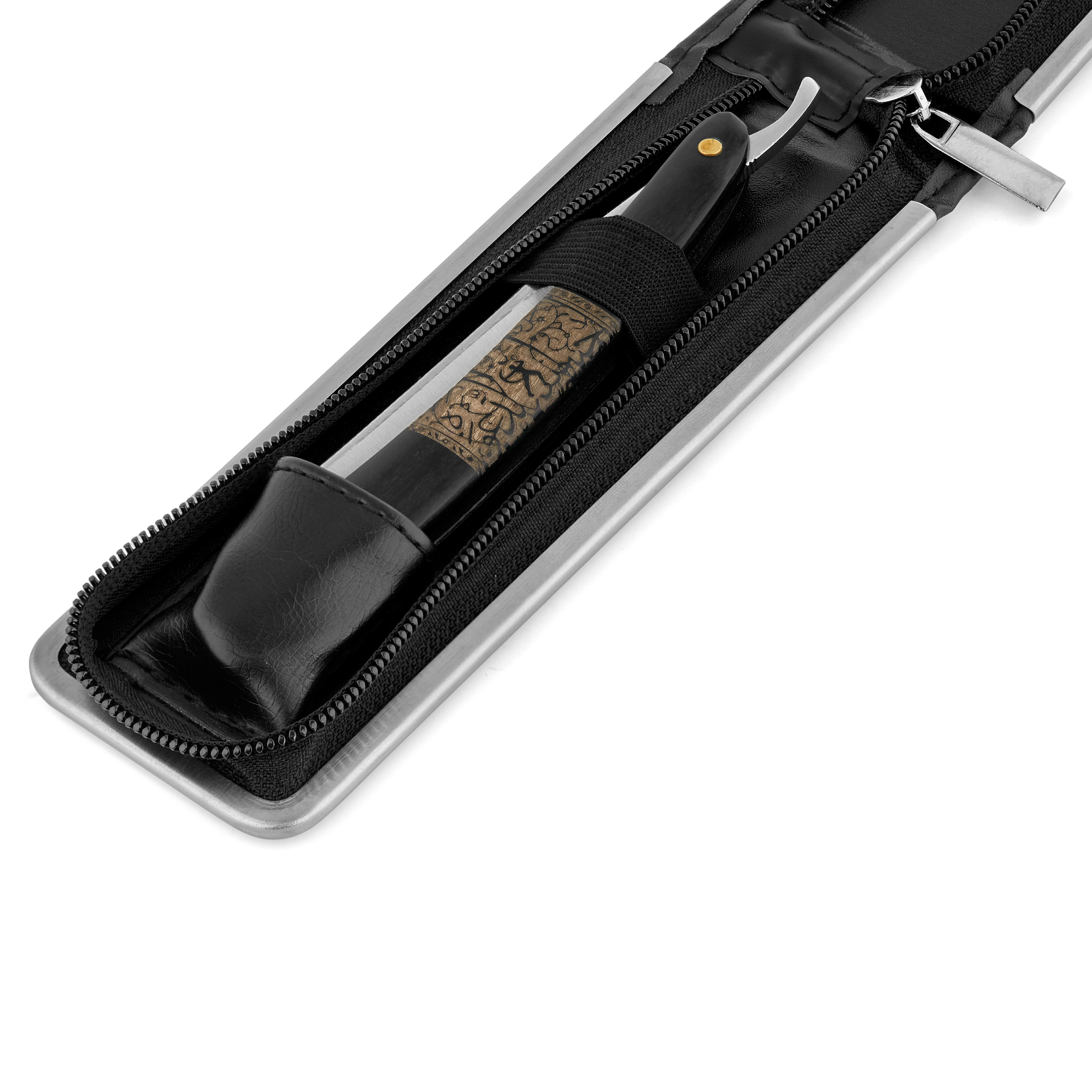 Ebony Wood Carved Straight Razor  - 5