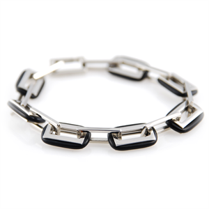 Gummibelagt Kæde Stålarmbånd - 1