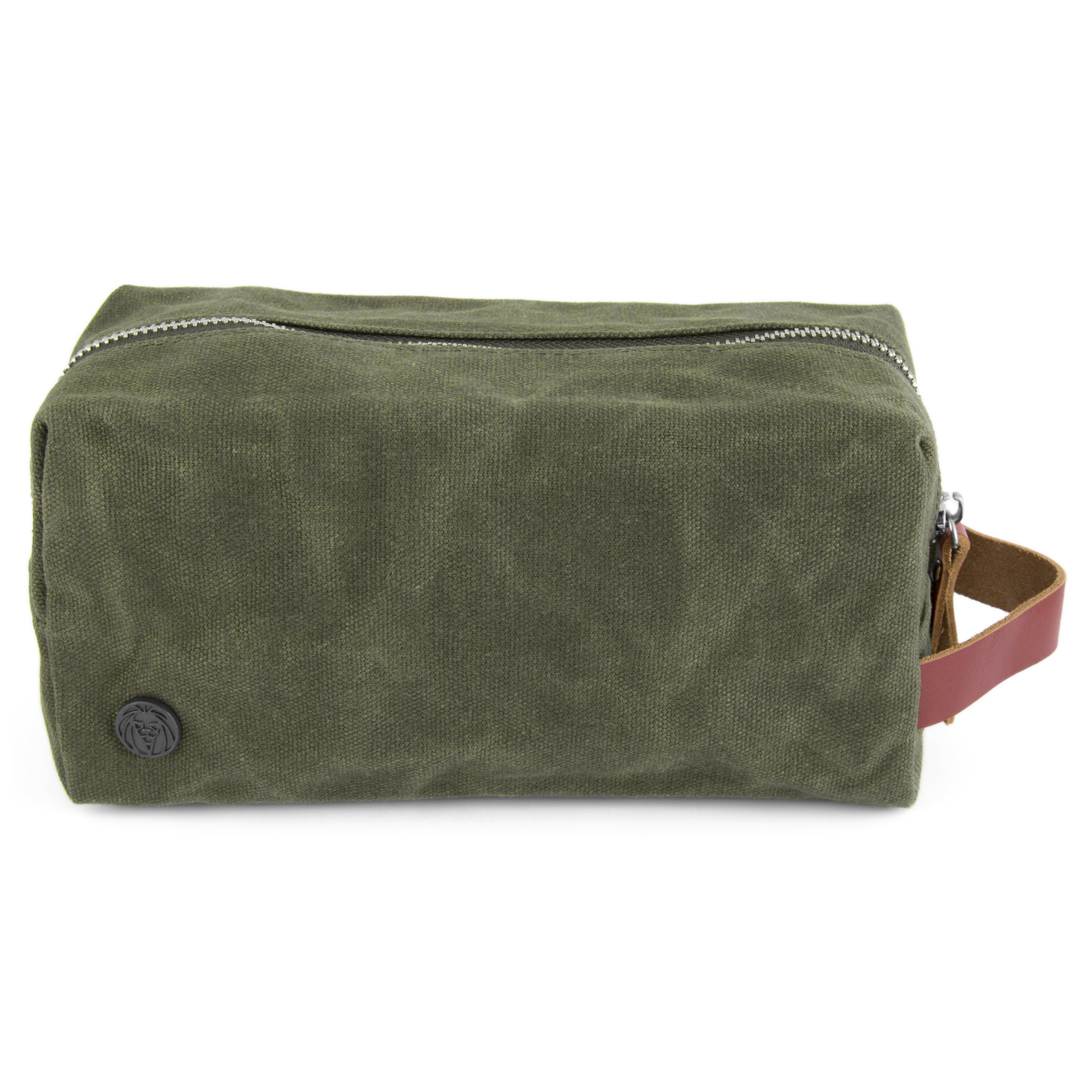 Olive Finch Waxed Canvas Washbag - 3