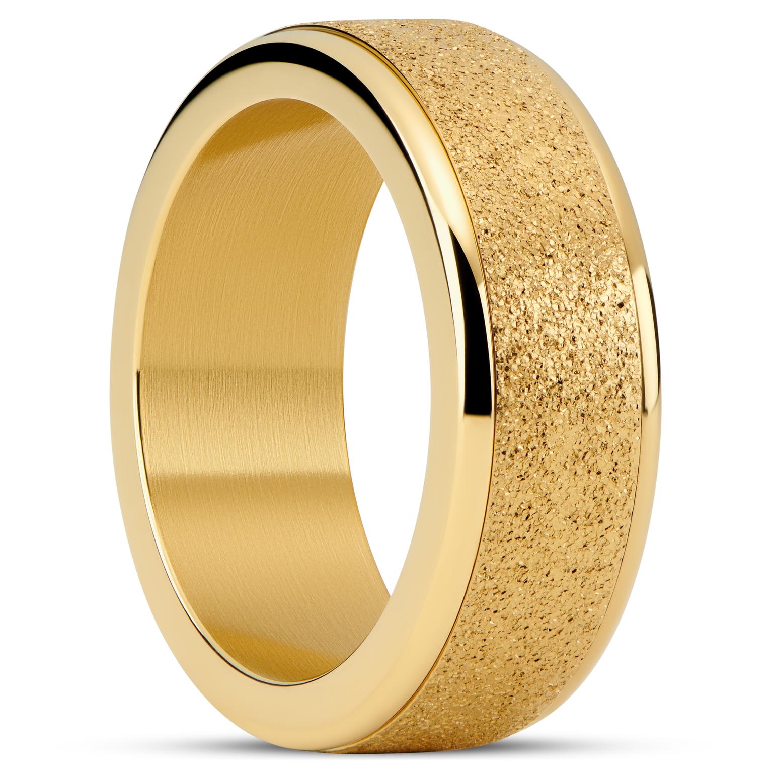 Enthumema | Anneau anti-stress en acier doré scintillant - 8 mm Enthumema | Anneau anti-stress en acier doré scintillant - 8 mm