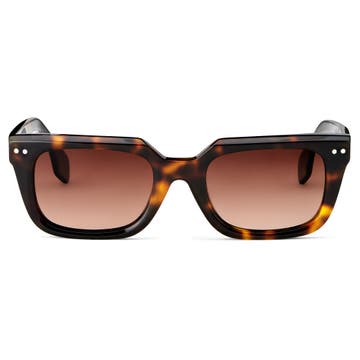 Tortoise Shell & Apricot Polarised Horn Rimmed Sunglasses