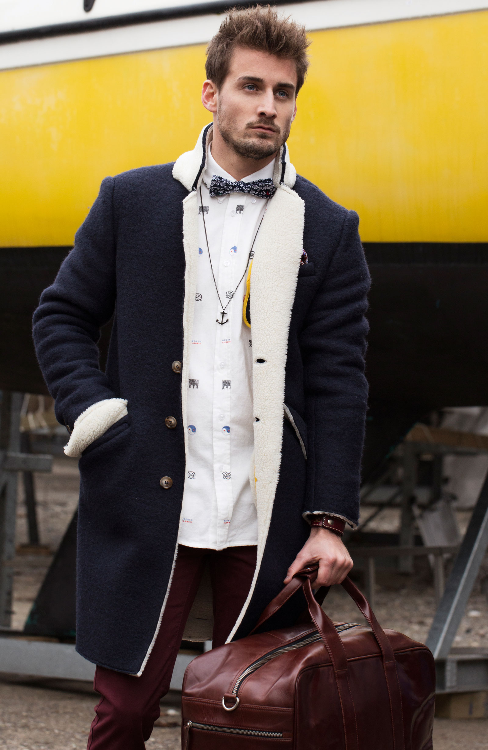 Elegant Burgundy Silke Bröstnäsduk - 5