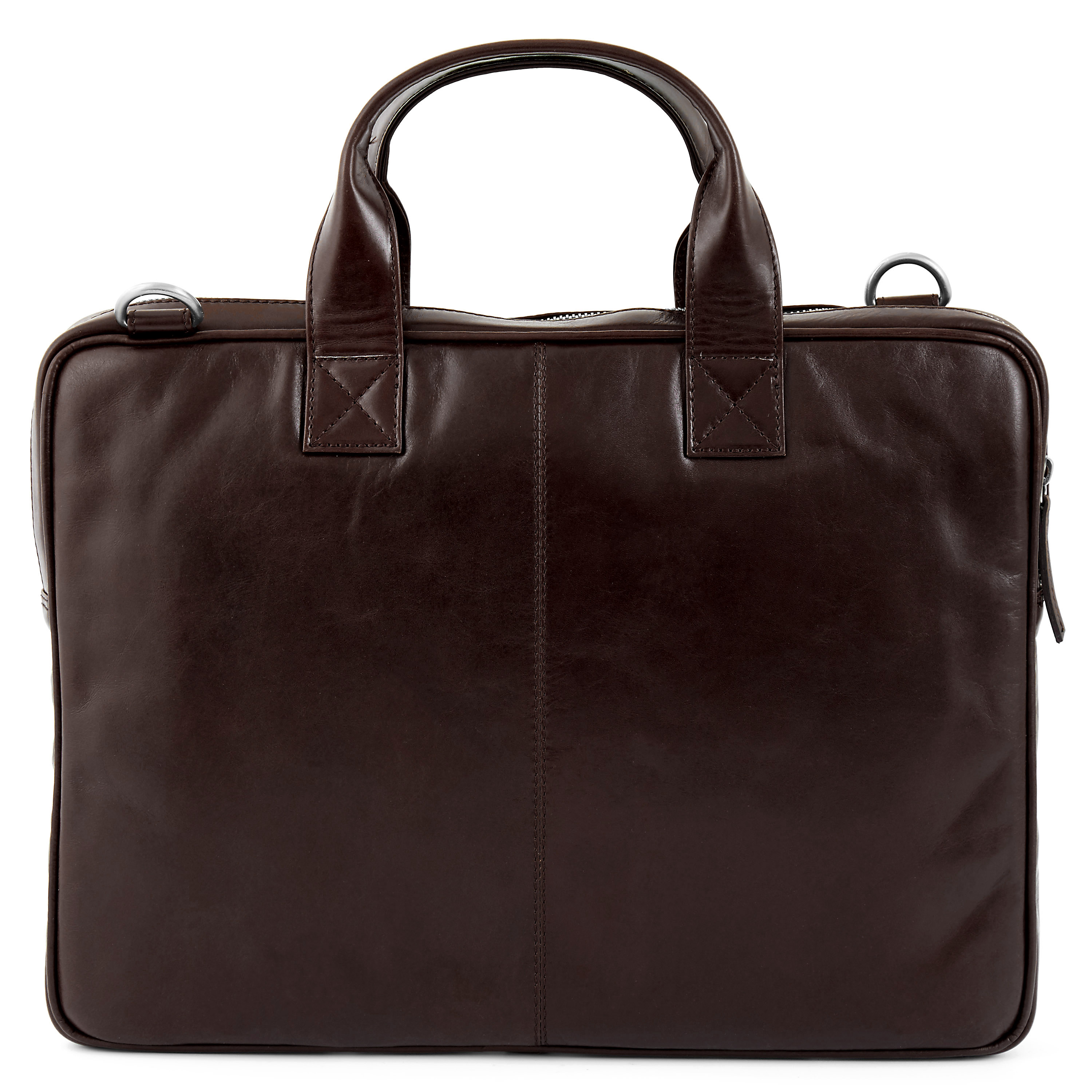 Donkerbruine Dunne Jasper Laptoptas met Rits - 3