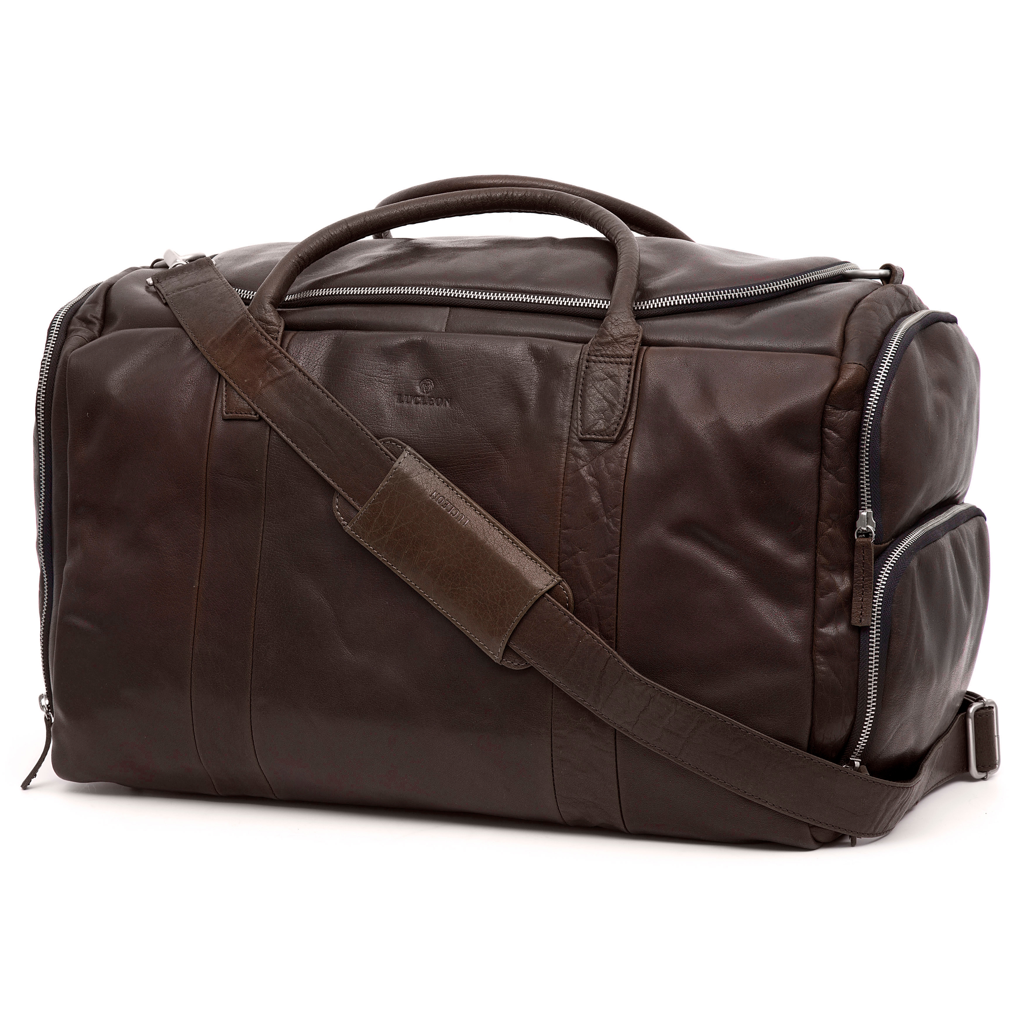 Montreal Large Brown Leather Duffel Bag - 3