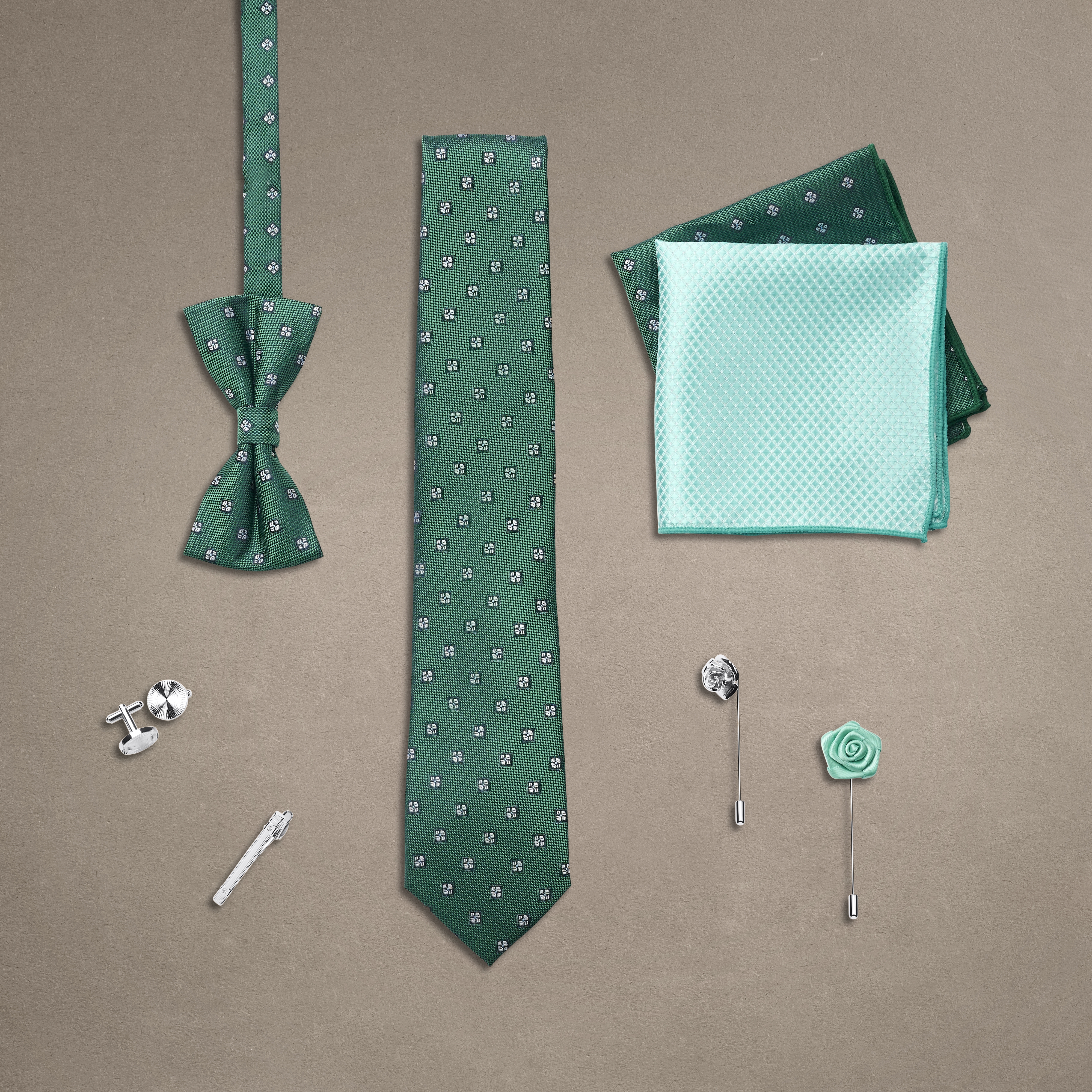 Pukuasusteiden lahjalaatikko | Mintunvihreä timanttikuvioitu setti - 2