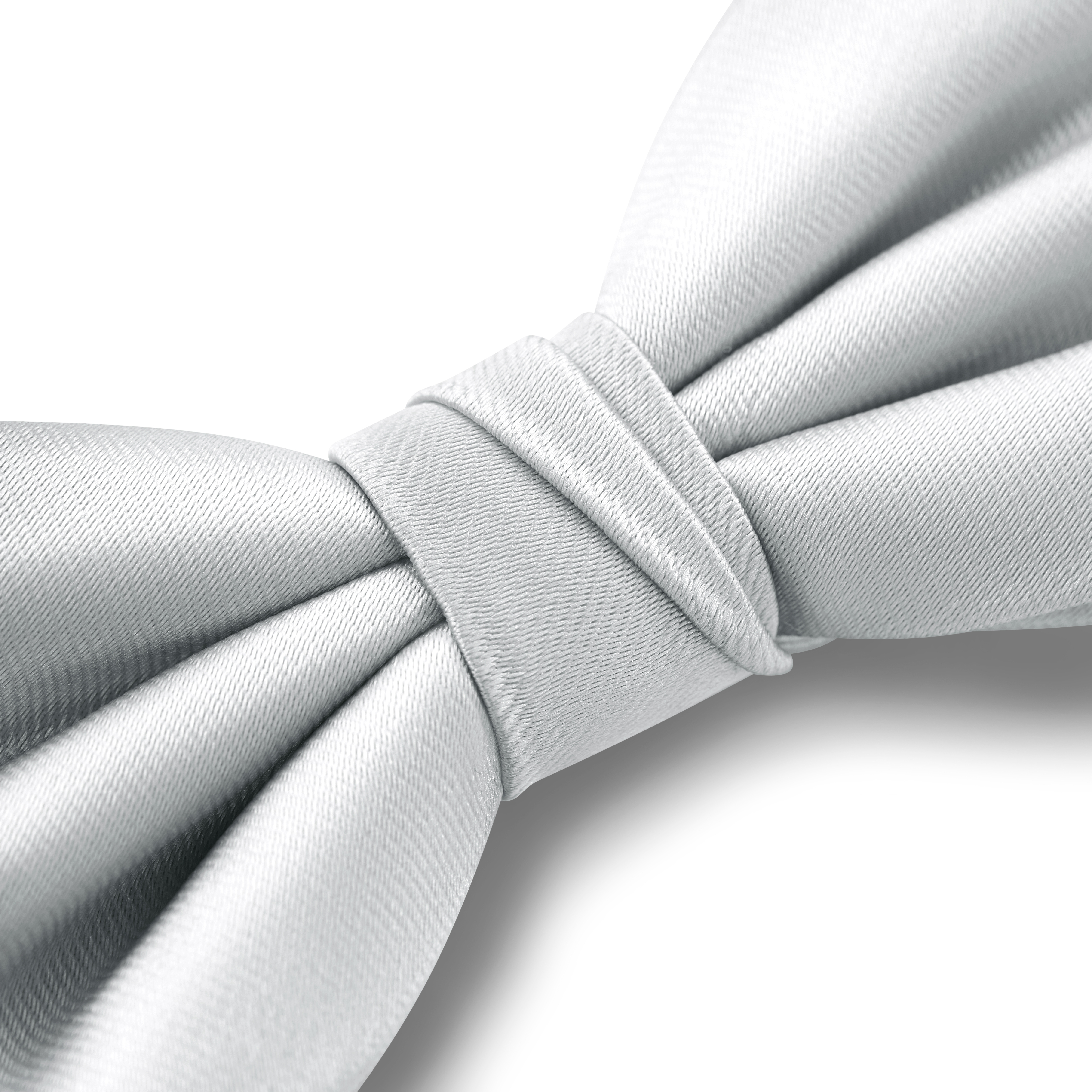 Silver-tone Pre-Tied Satin Bow Tie - 3
