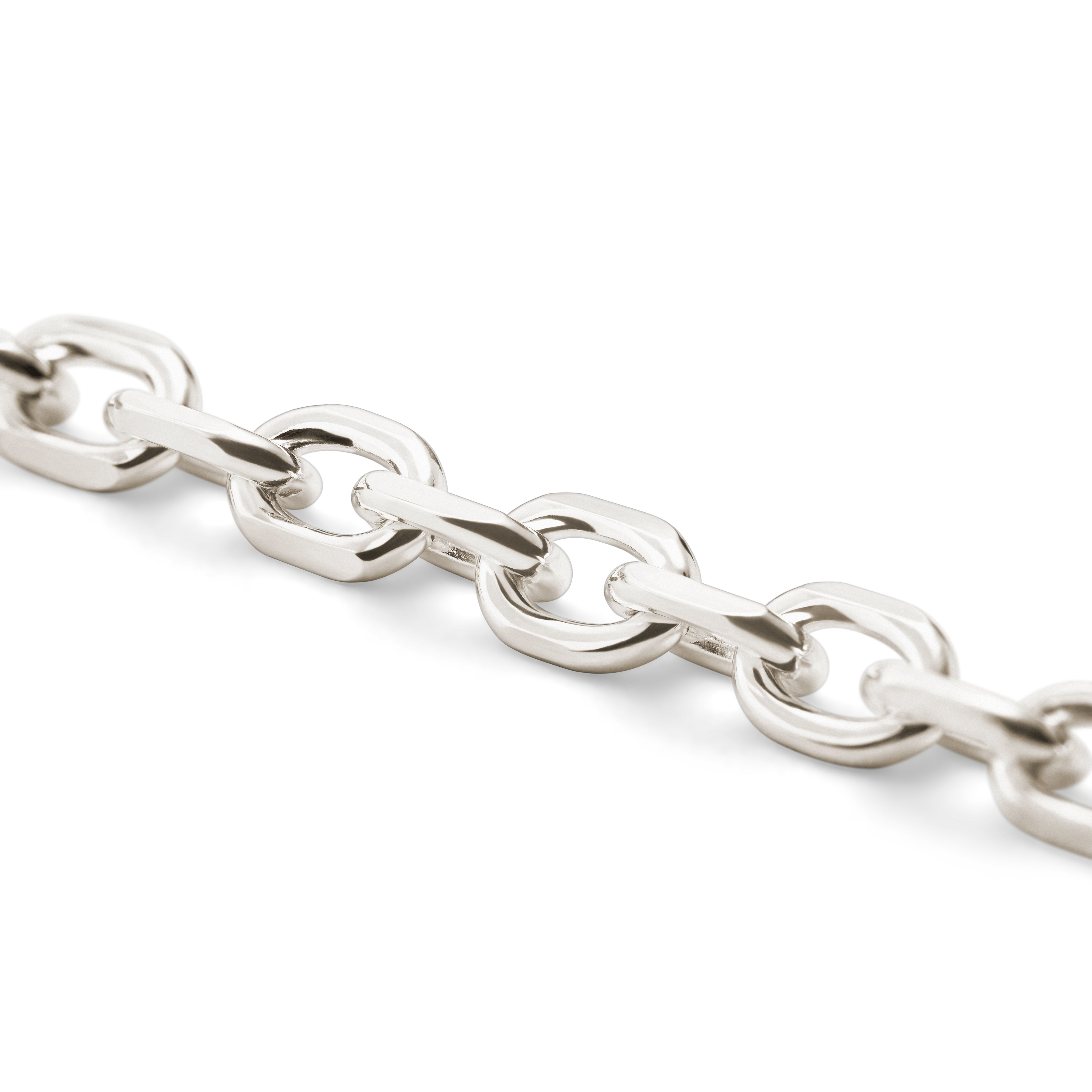 Argentia | Pinnoittamaton Raaka 925 Sterlinghopea 4 mm Kaapeliketju Rannekoru - 3