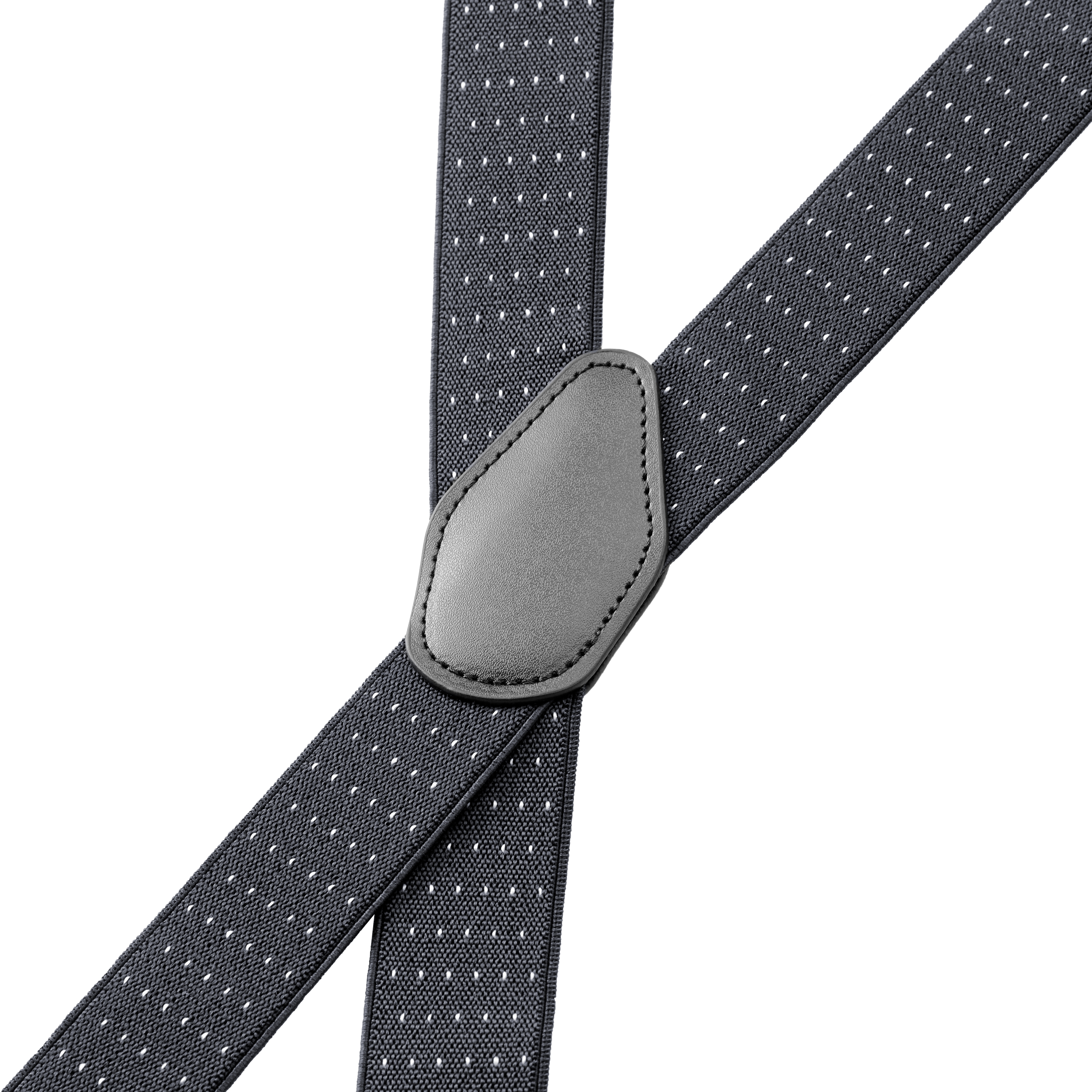 Vexel | Wide Dotted Gray Clip-On X-back Braces - 2