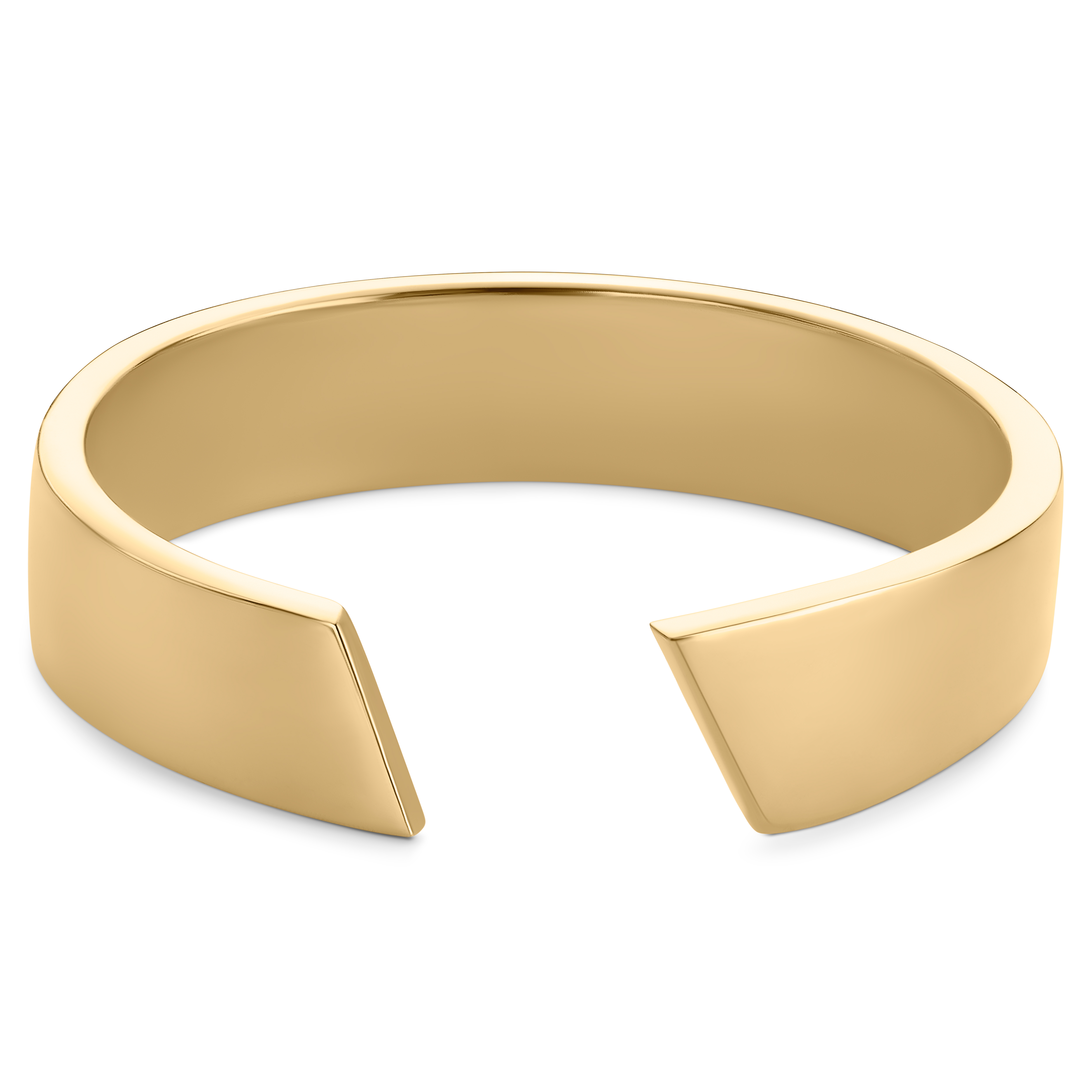 1/5" (5 mm) Polished Gold-Tone Adjustable Stainless Steel Ring - 2