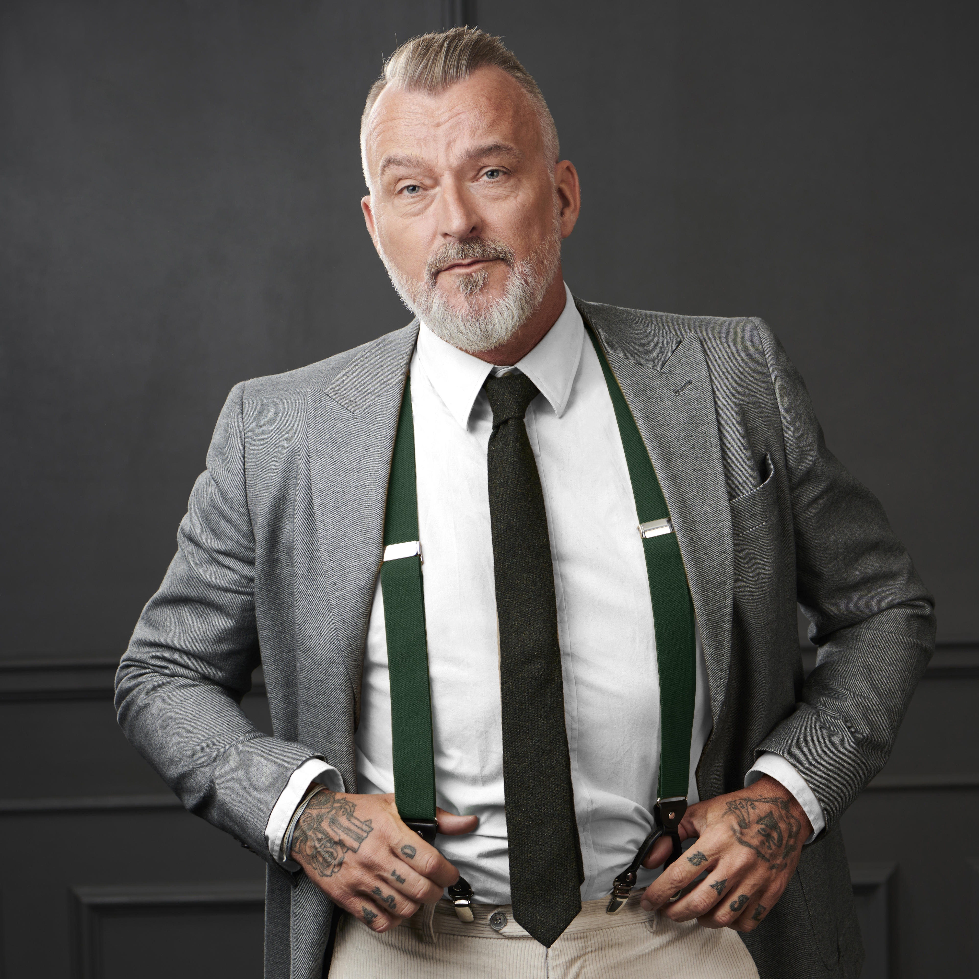 Bretelles larges à pinces - couleur vert foncé - 5