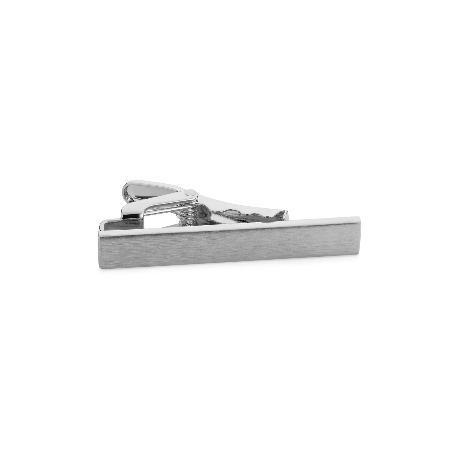 Pasador de corbata plateado mate de 4 cm Pasador de corbata plateado mate de 4 cm