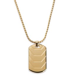 Icarus Rayder Gold-tone Dog Tag Necklace