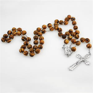 Brown Wooden Rosary - Halskæde - 1