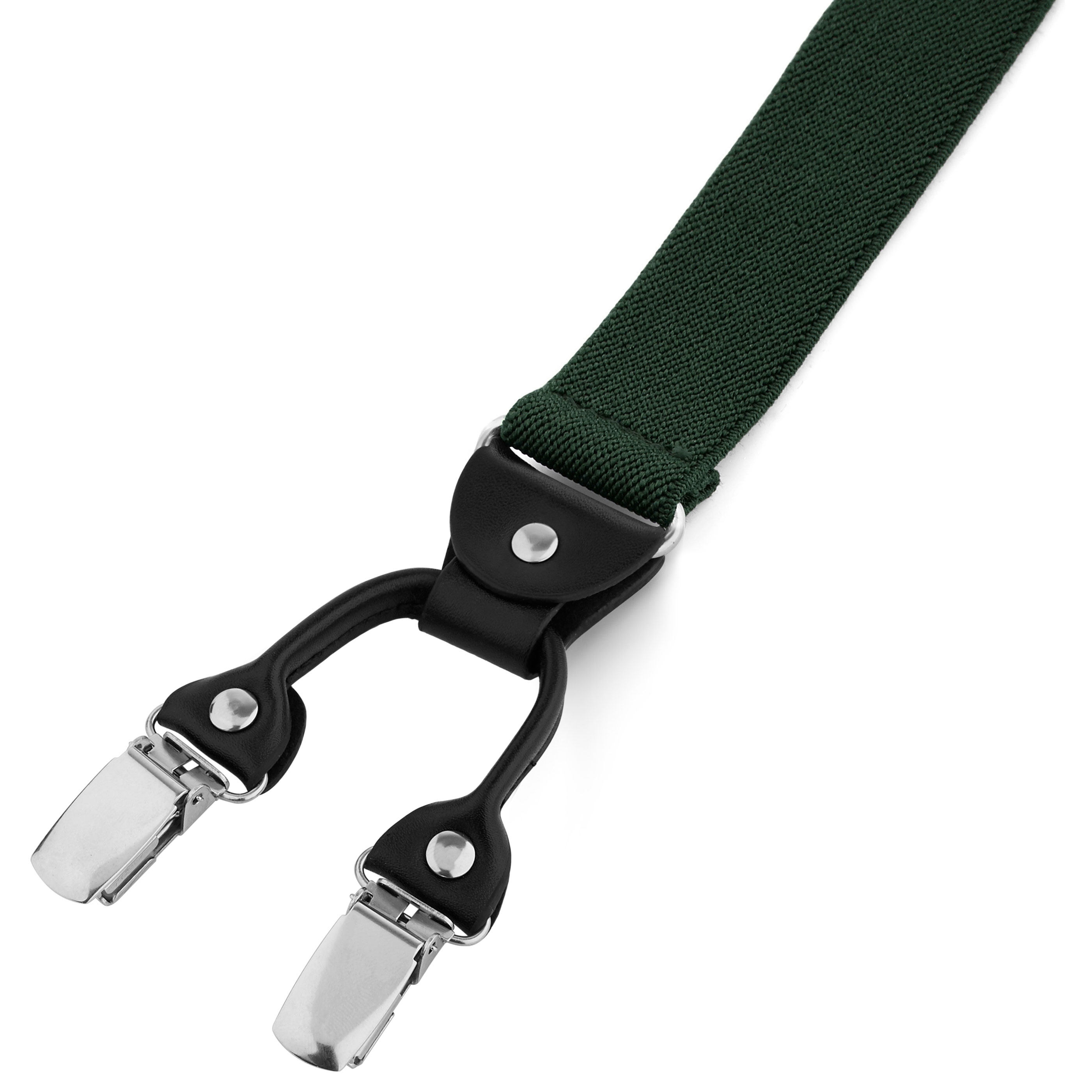 Bretelle sottili verde scuro con clip - 2