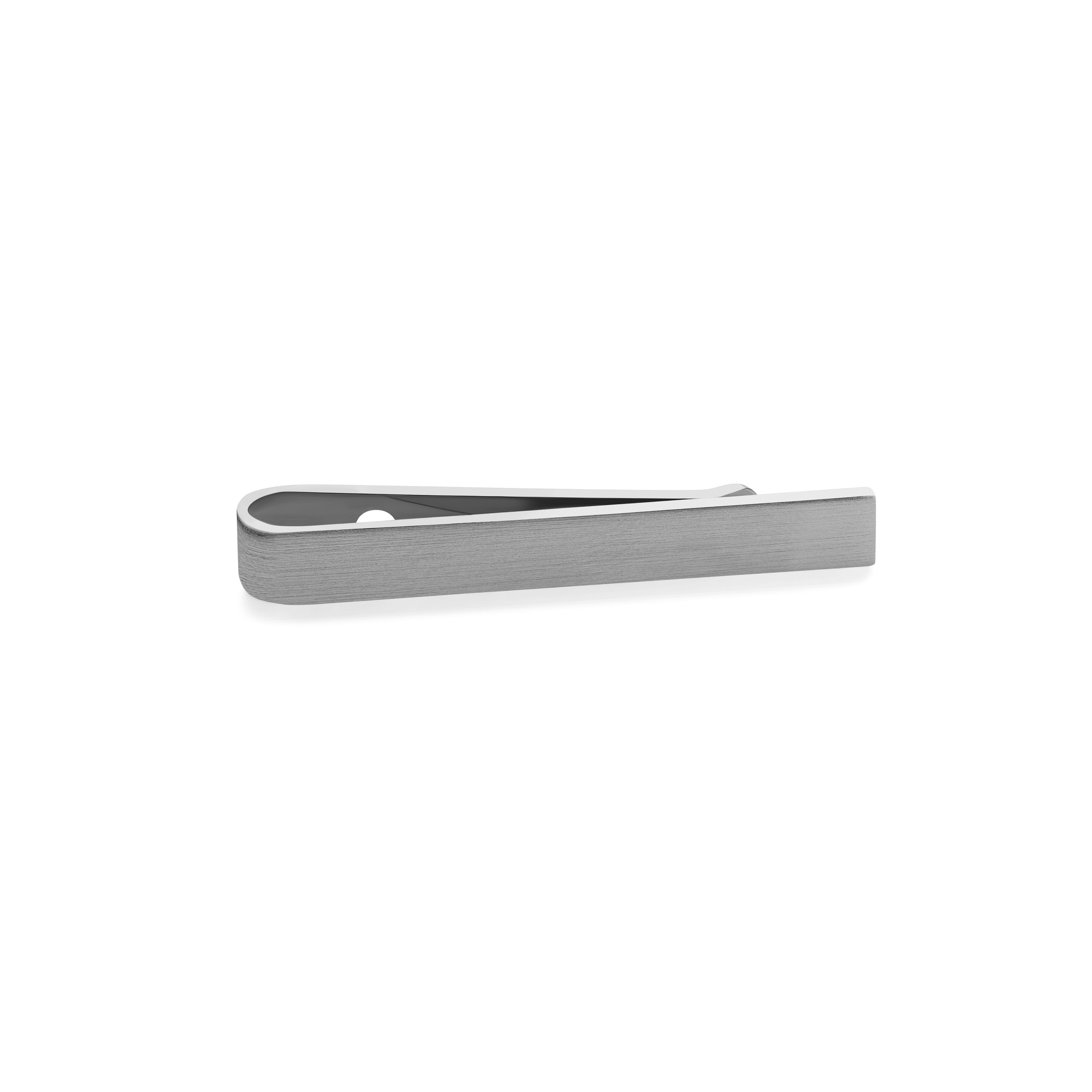 Matte Silver-Tone 4 cm Tie Bar Matte Silver-Tone 4 cm Tie Bar