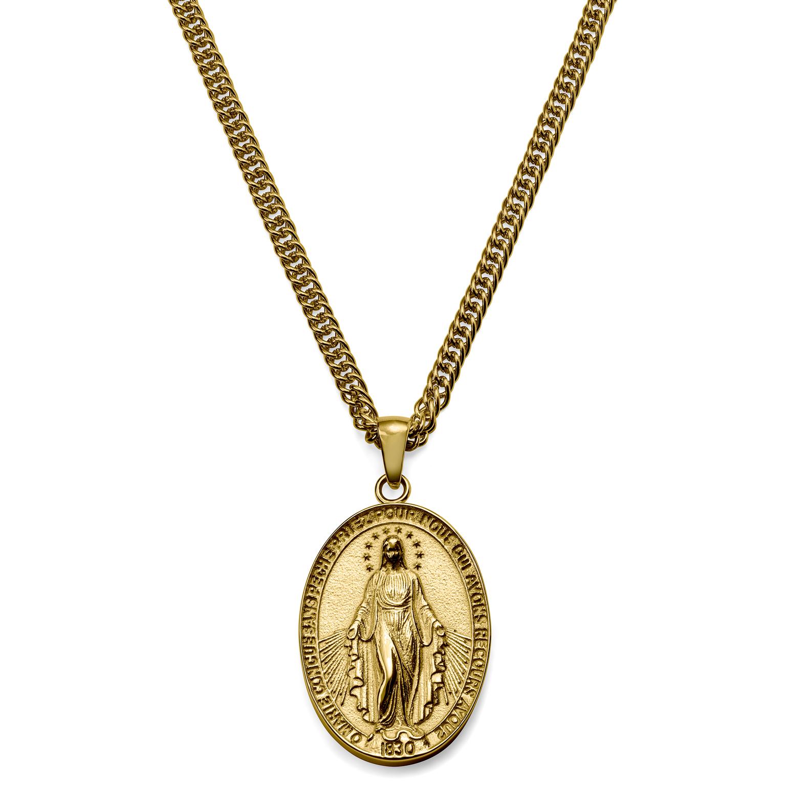 Sanctus | Ogrlica s medaljonom Gospe zlatne boje Sanctus | Ogrlica s medaljonom Gospe zlatne boje