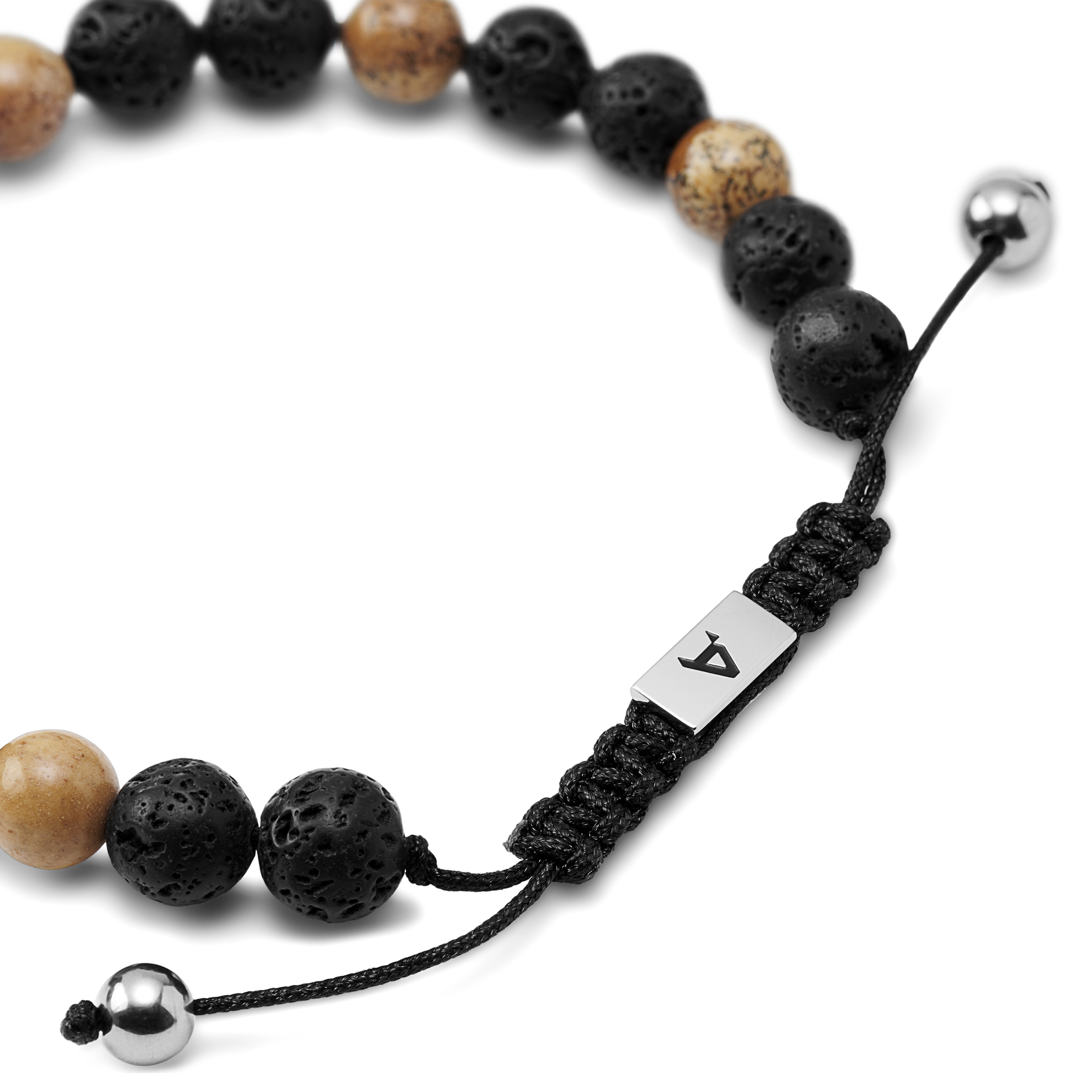 Sanatio | 8mm náramek z lávových kamenů a jaspisu - 2