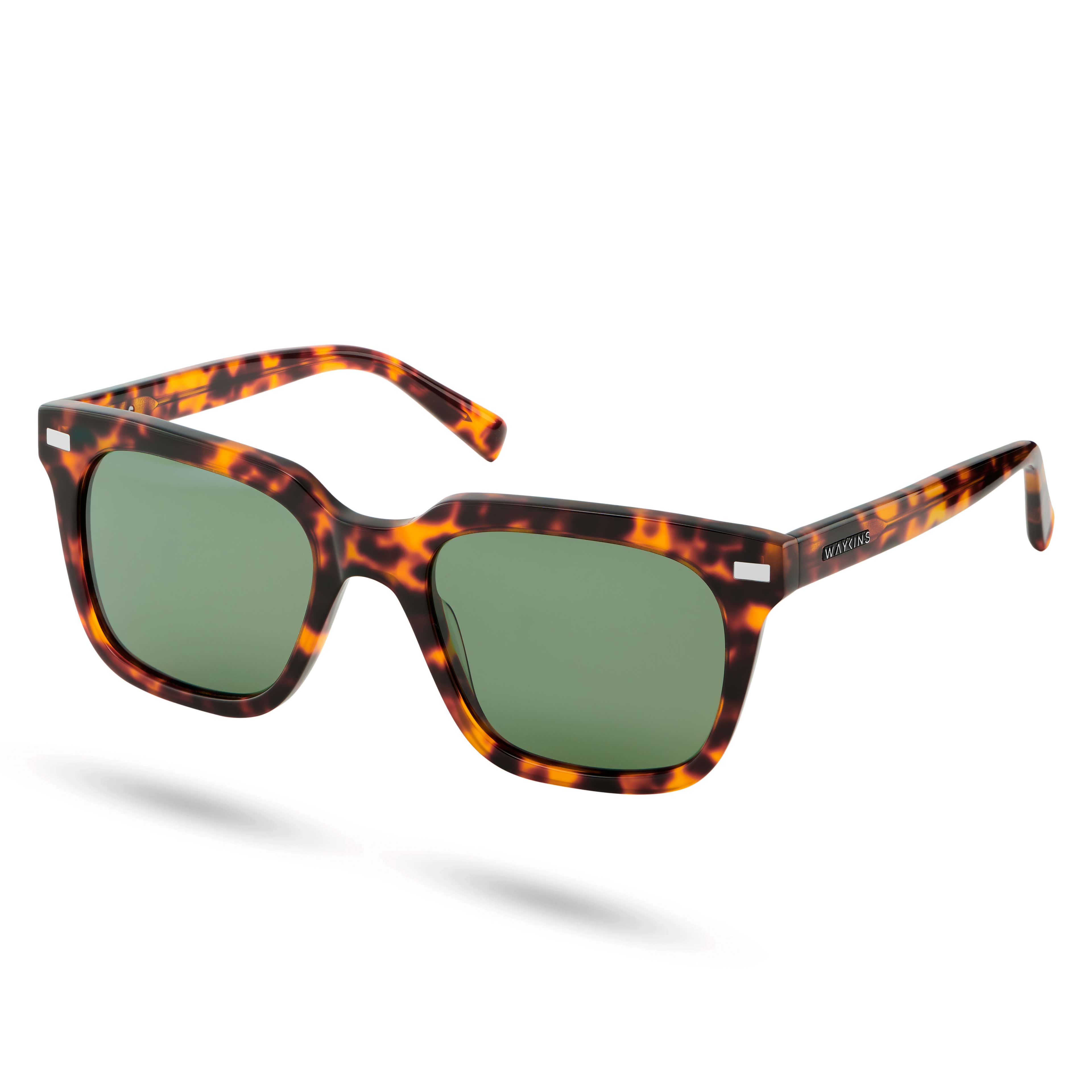 Wolfgang Thea Tortoise Shell & Green Polarized Sunglasses