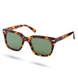 Thea | Tortoise Shell & Forest Green Polarised Polarised Sunglasses