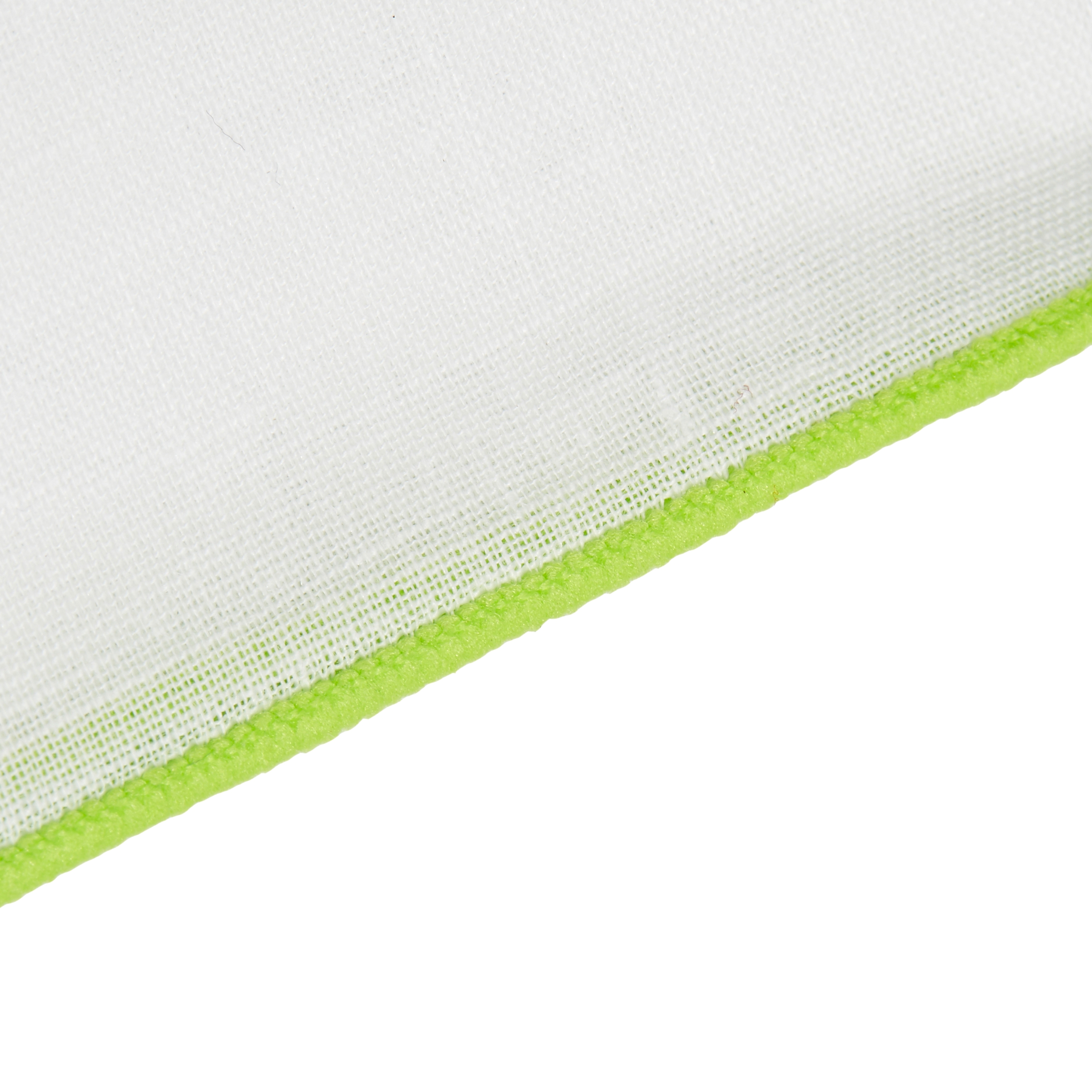 White Pocket Square with Lime Green Edges - 2