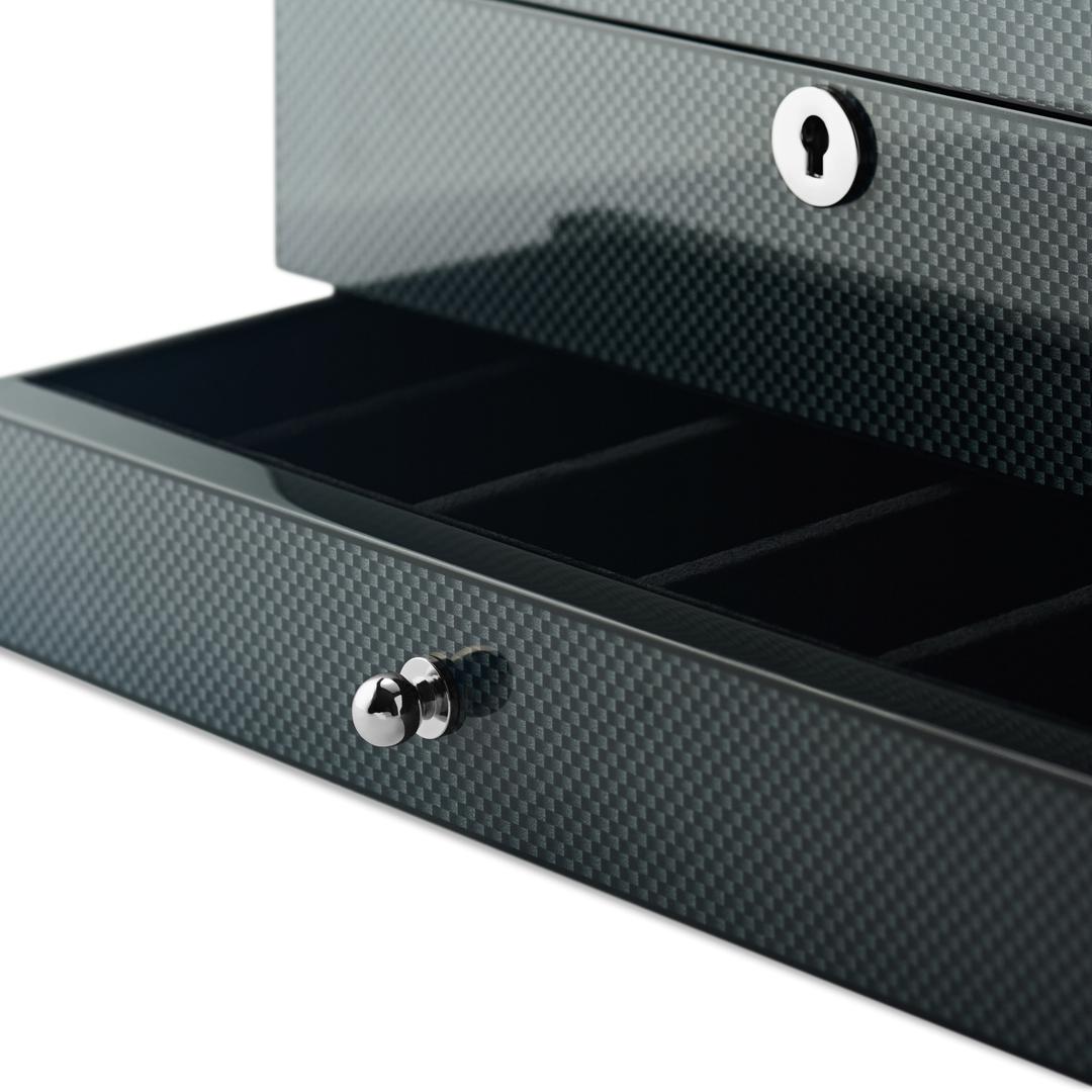 Maestrorelojero Vitrine pour 5 Montres PU Fibre de Carbone Maestrorelojero Vitrine pour 5 Montres PU Fibre de Carbone