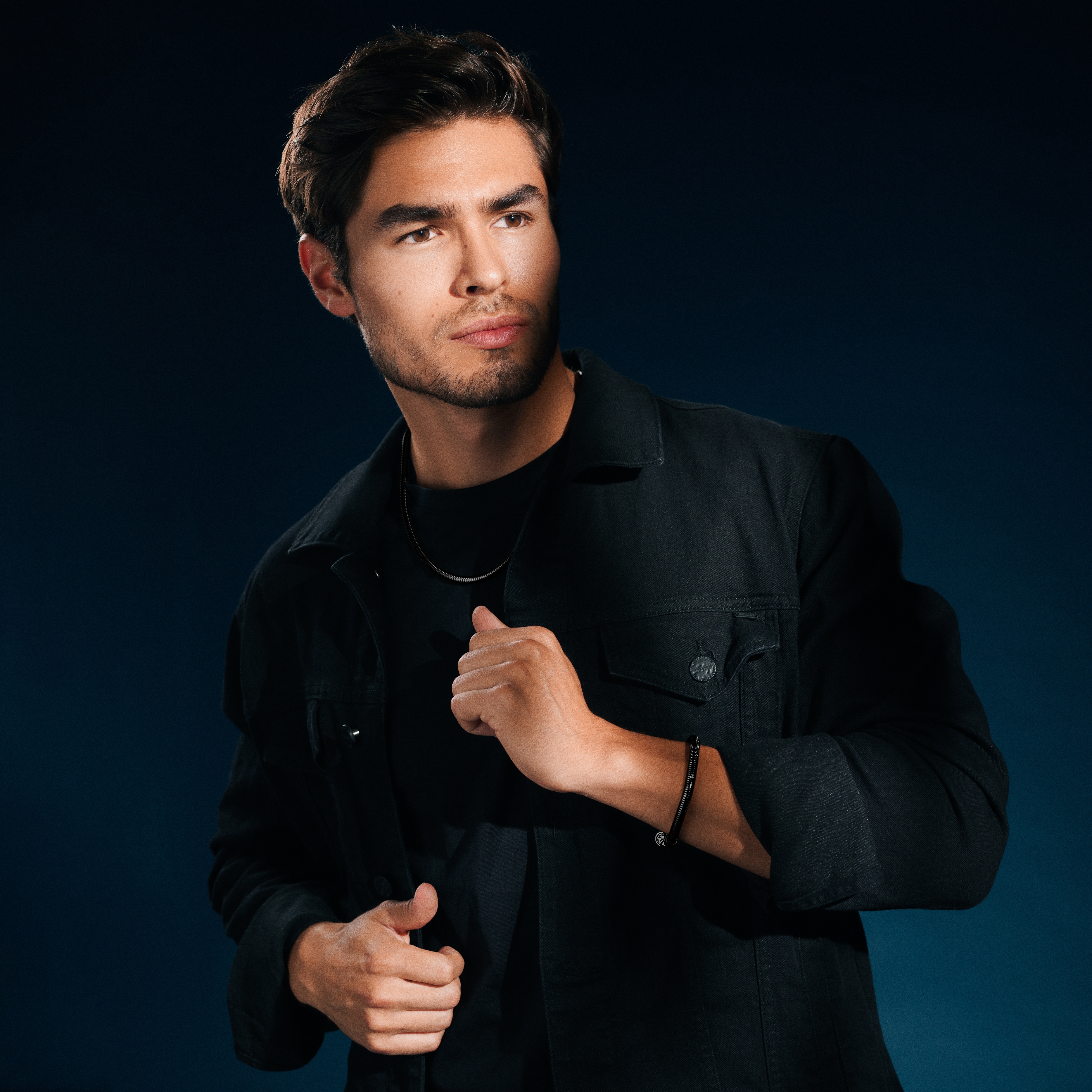 Essentials | Bracelet à chaîne serpent gunmetal noir 6 mm - 2