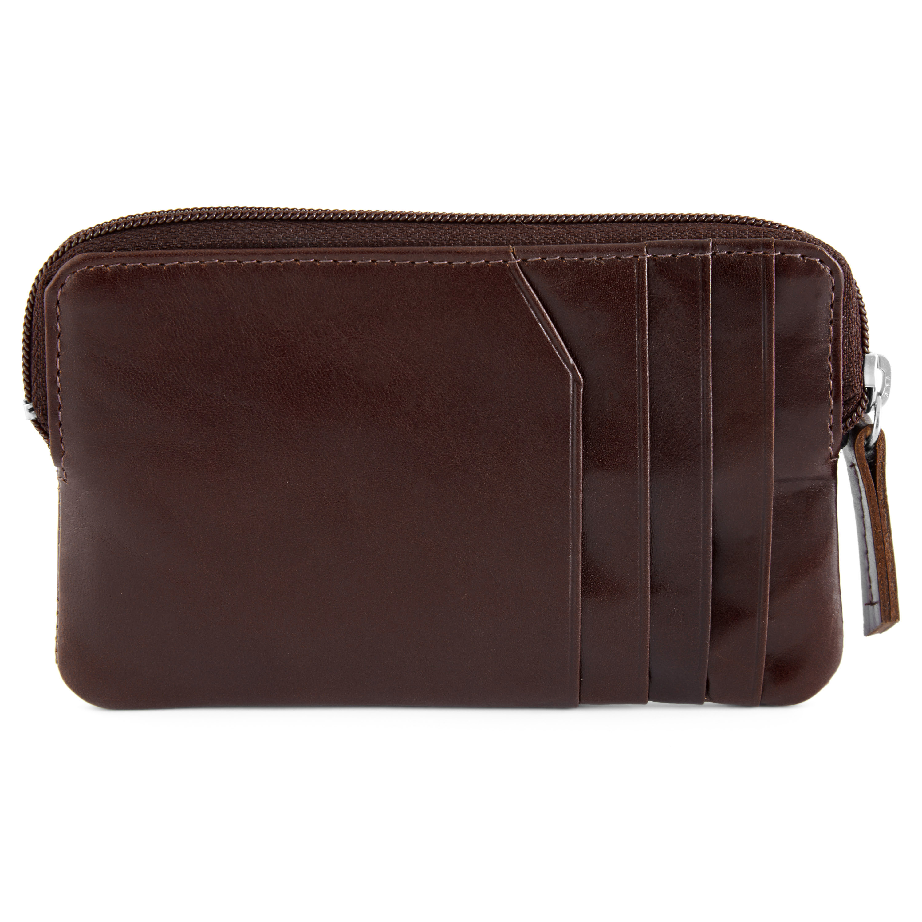 Dunkelbraune Jasper Leder Geldbörse Mit Reißverschluss - 3