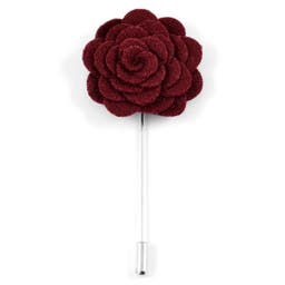 Burgundy Rose Lapel Pin