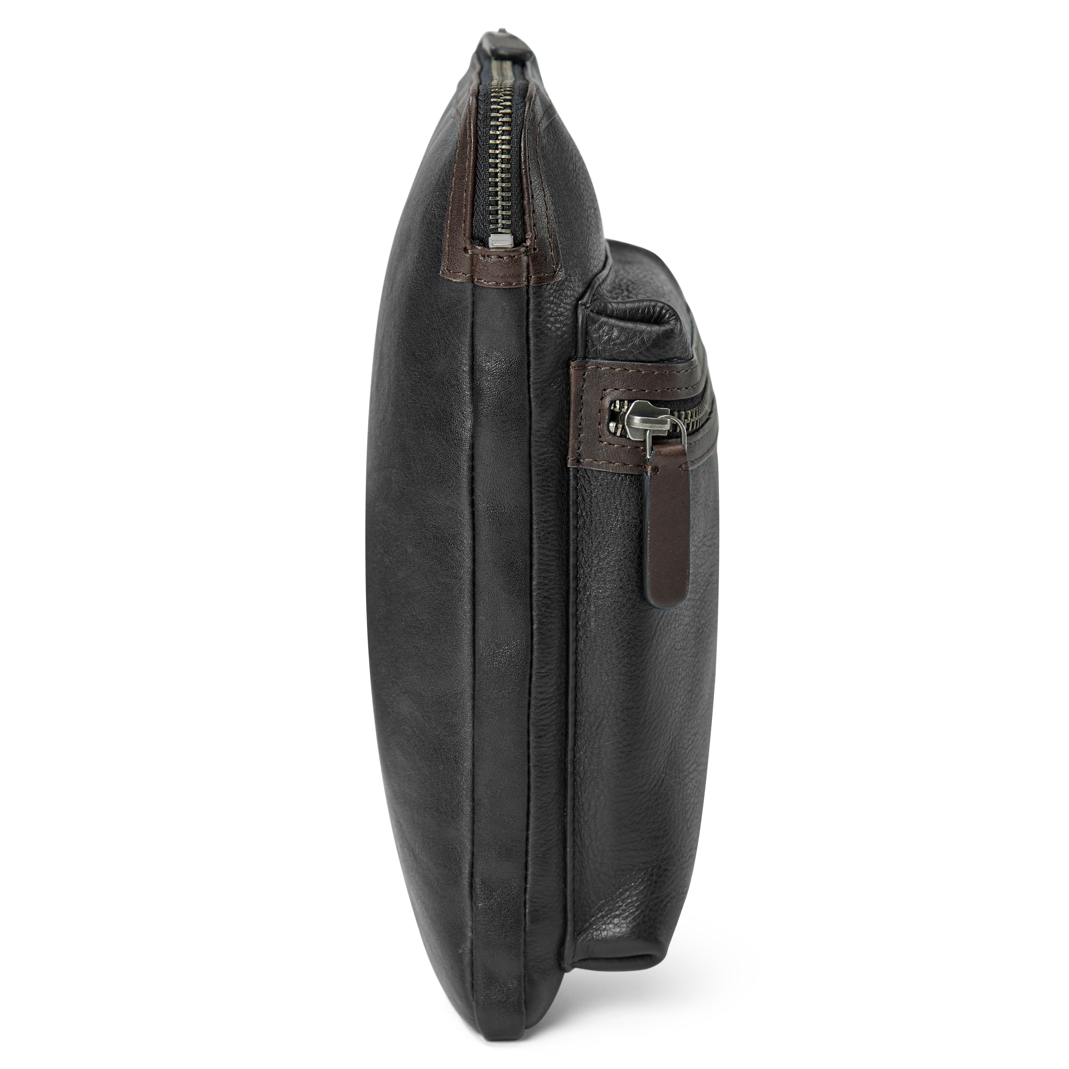 Liam Schwarze & Dunkelbraune Leder Tablethülle - 6