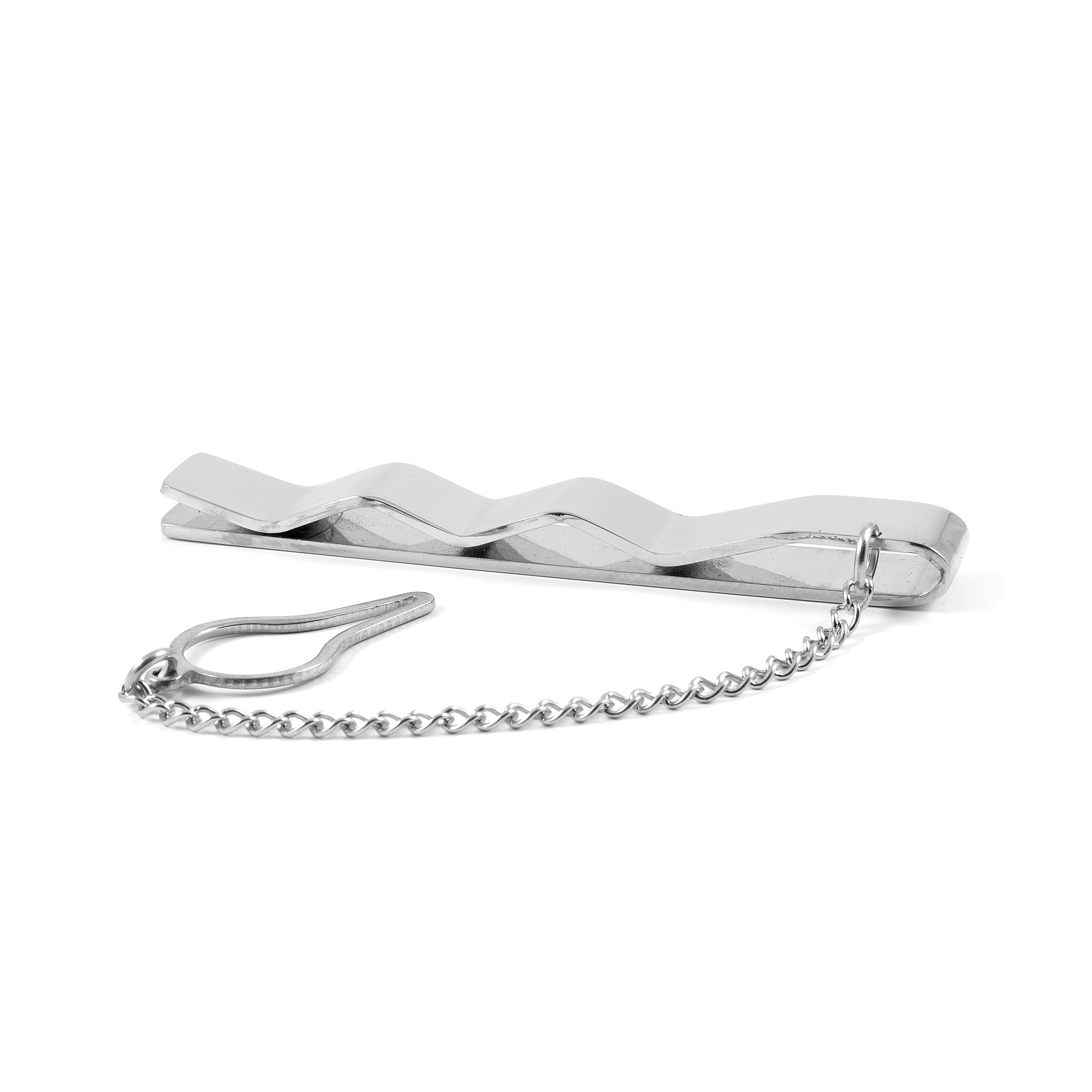 Guld Mønstret Slipsenål Med Kæde - 4