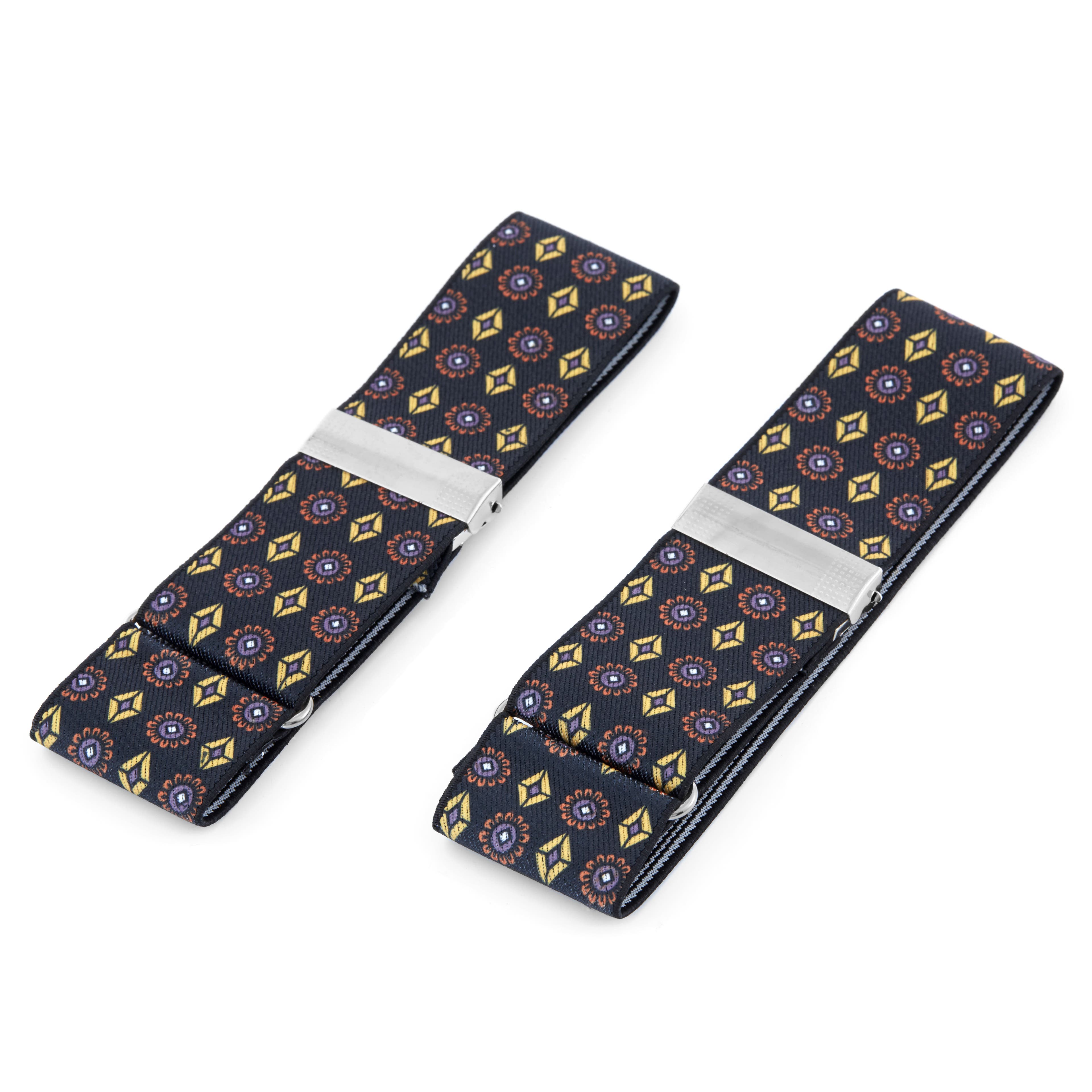 Floral and Diamond Patterned Sleeve Garters Floral and Diamond Patterned Sleeve Garters