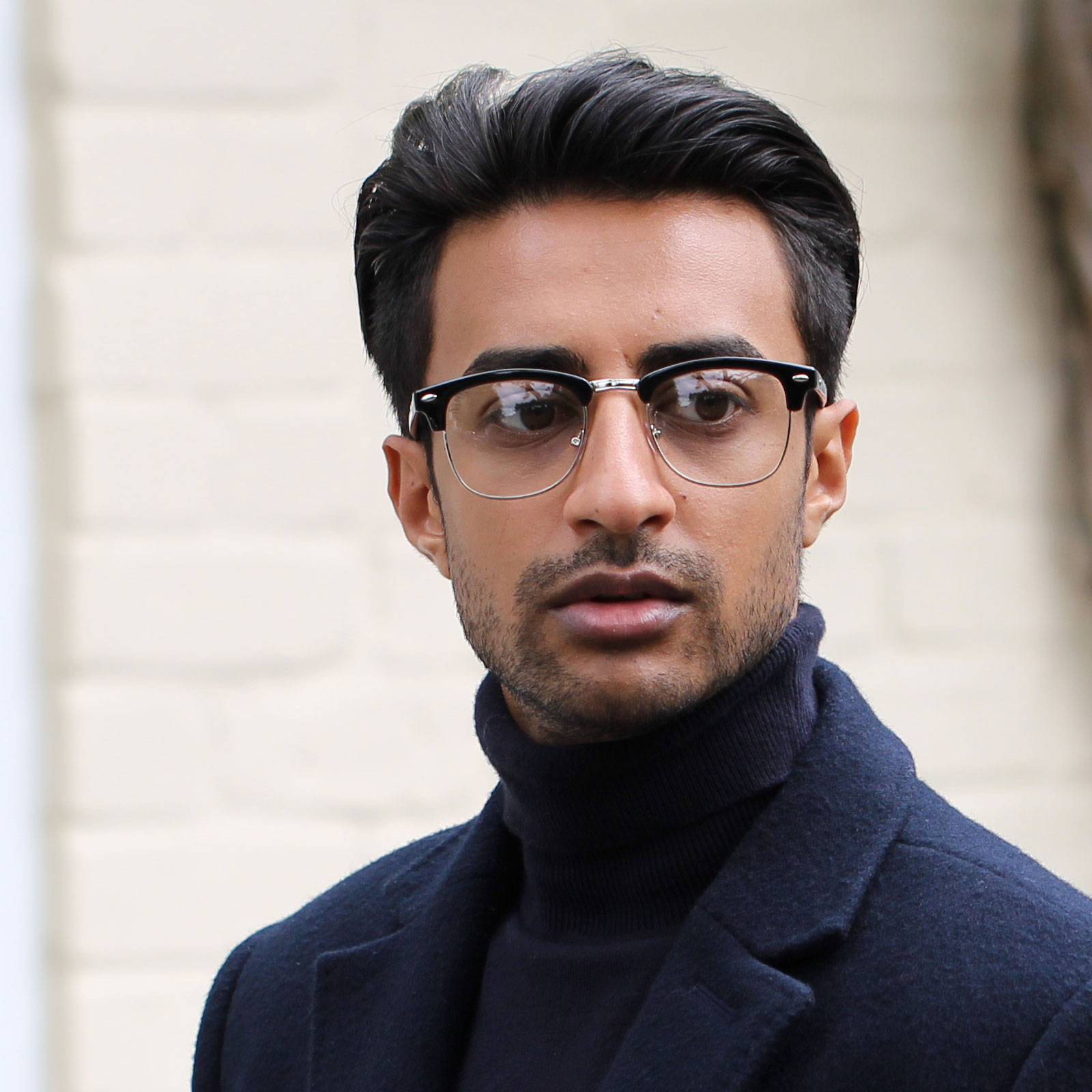 Gafas transparentes vintage negro y plateado - 5