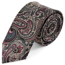 Temno modra in temno zelena svilena kravata z vzorcem PAISLEY širine 6 cm Temno modra in temno zelena svilena kravata z vzorcem PAISLEY širine 6 cm