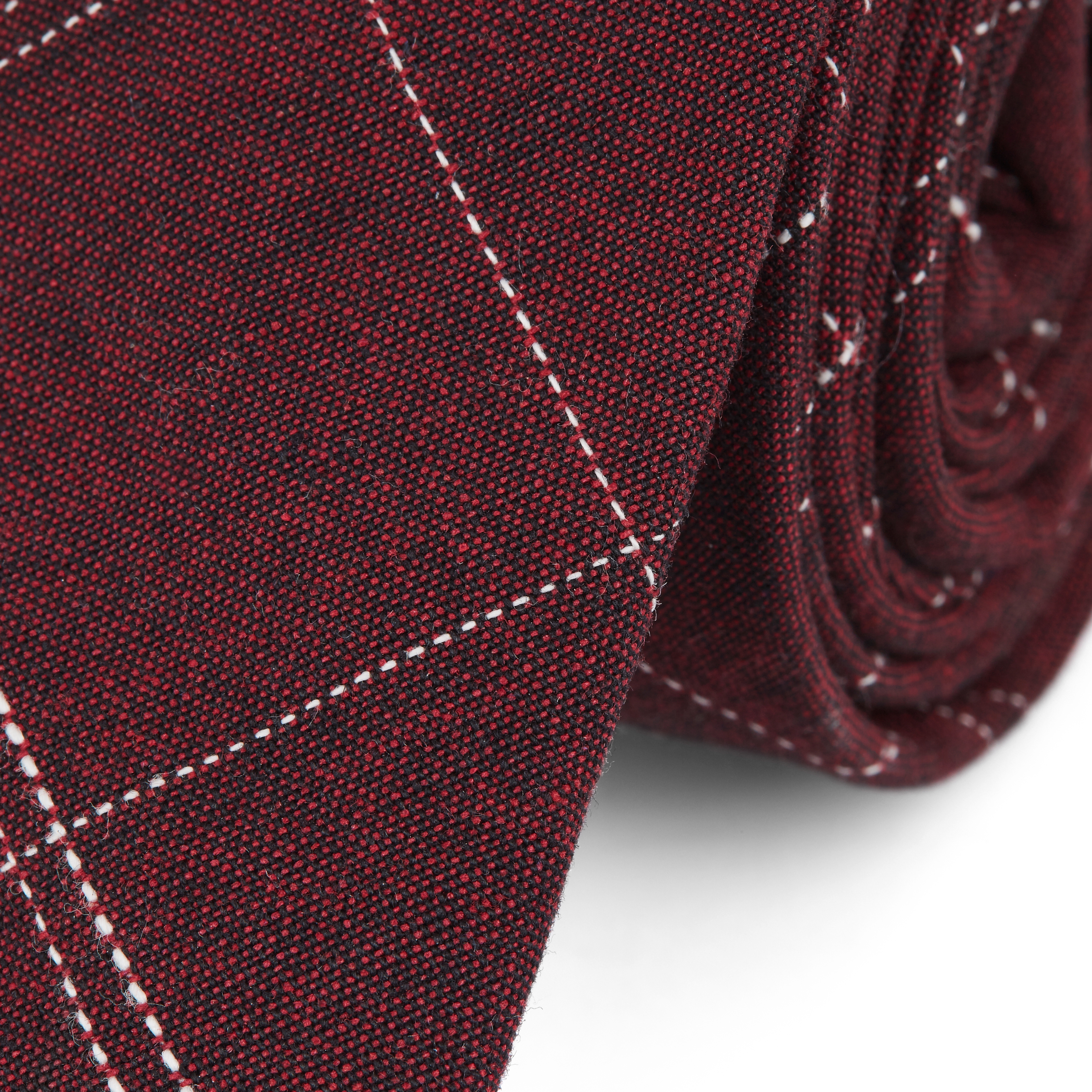 Cravatta bordeaux con cuciture - 2