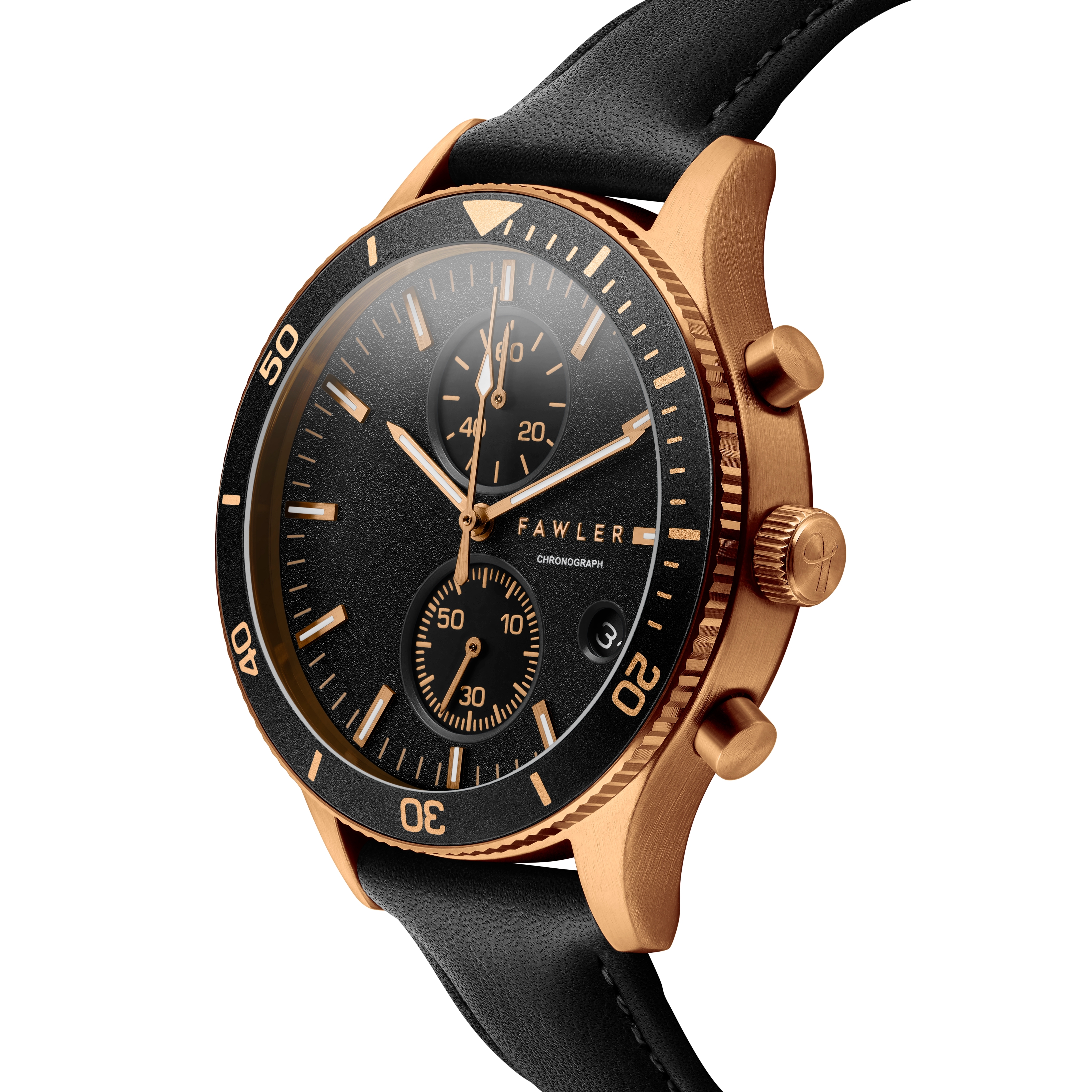 Aeris | Black Brass Chronograph Watch - 3