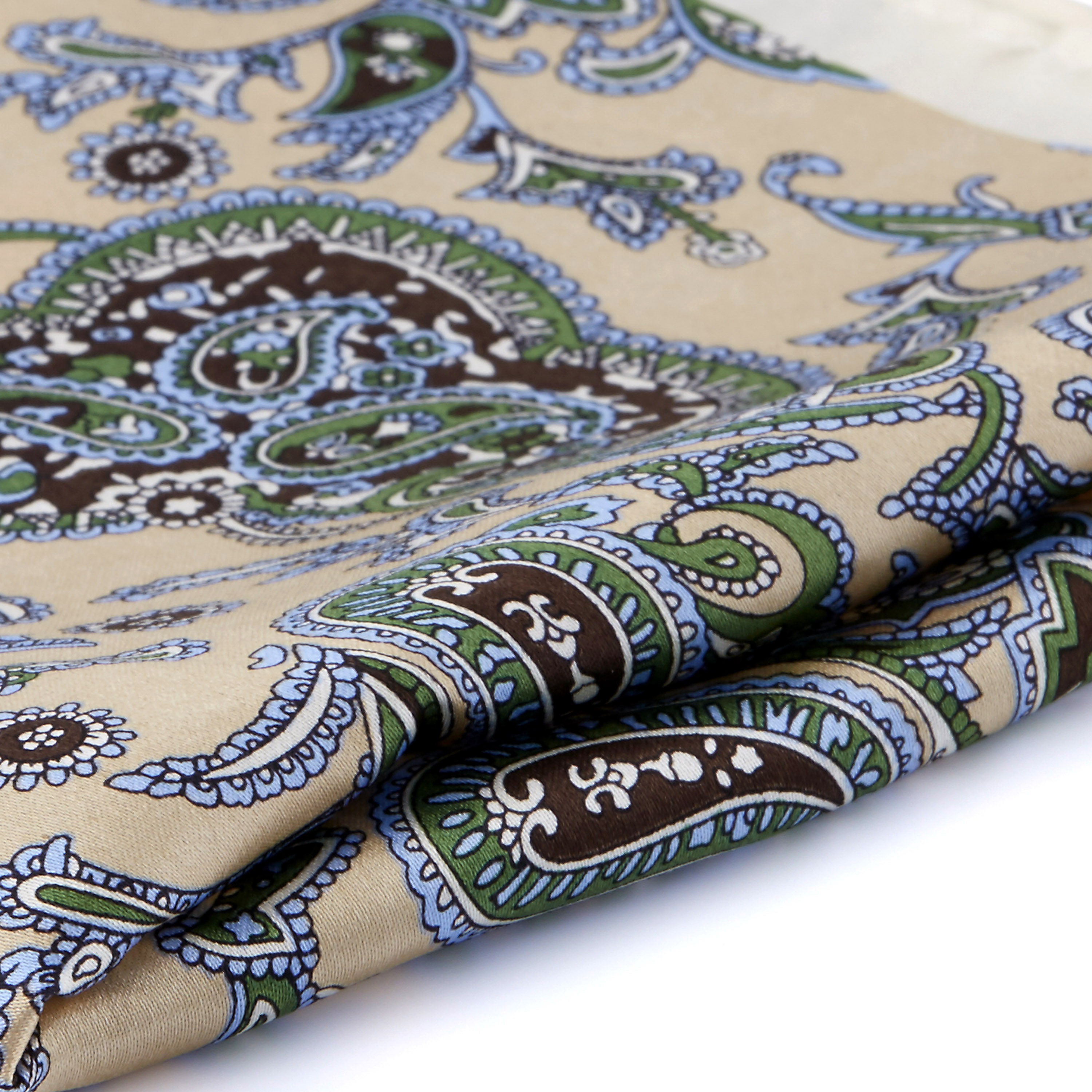 Baroque Golden Beige Silk Pocket Square - 2