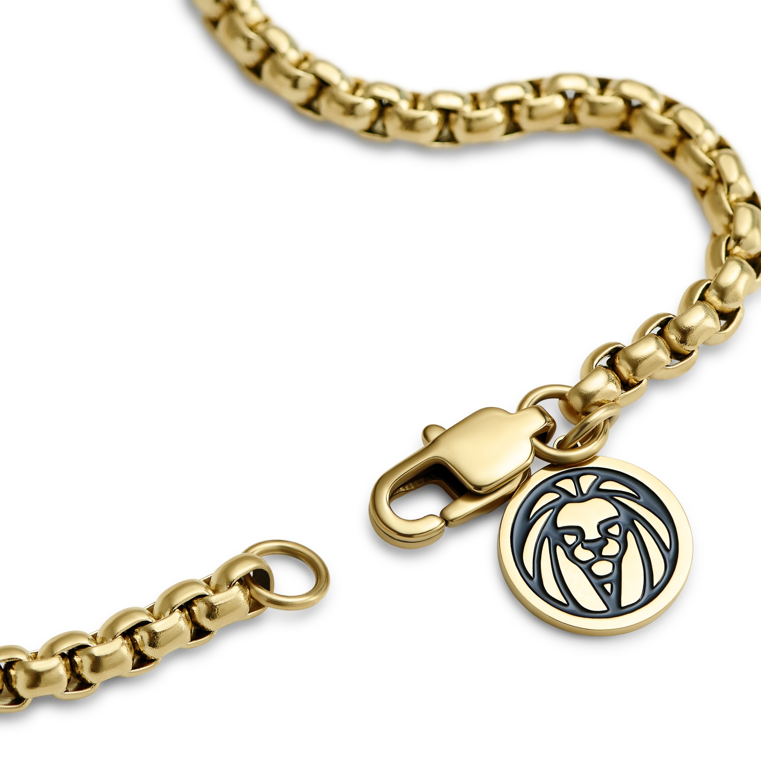 Essentials | Pulsera de cadena de caja curvada dorada de 3 mm - 5