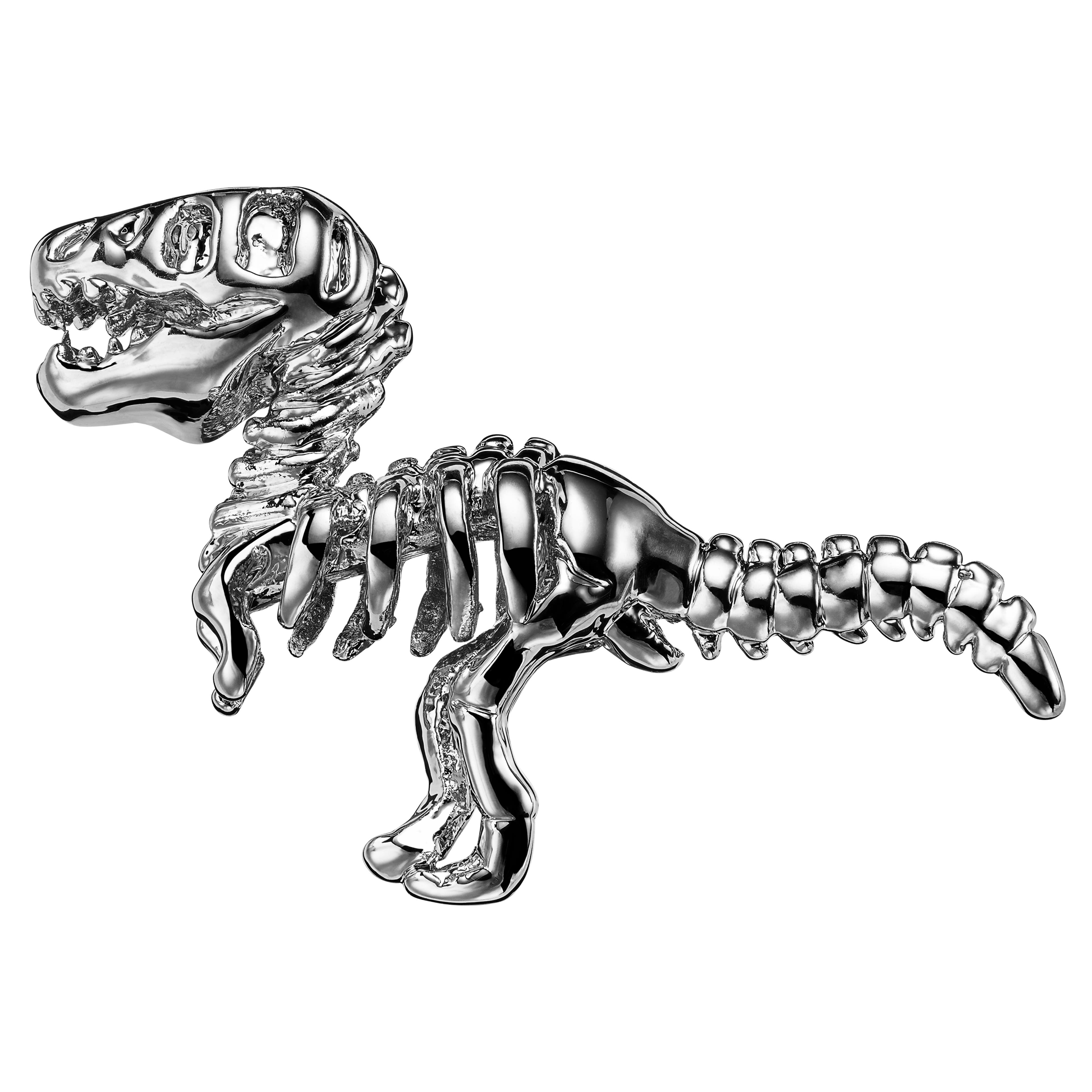 Zoikos | Sølvfarvet Dinosaur Reversnål