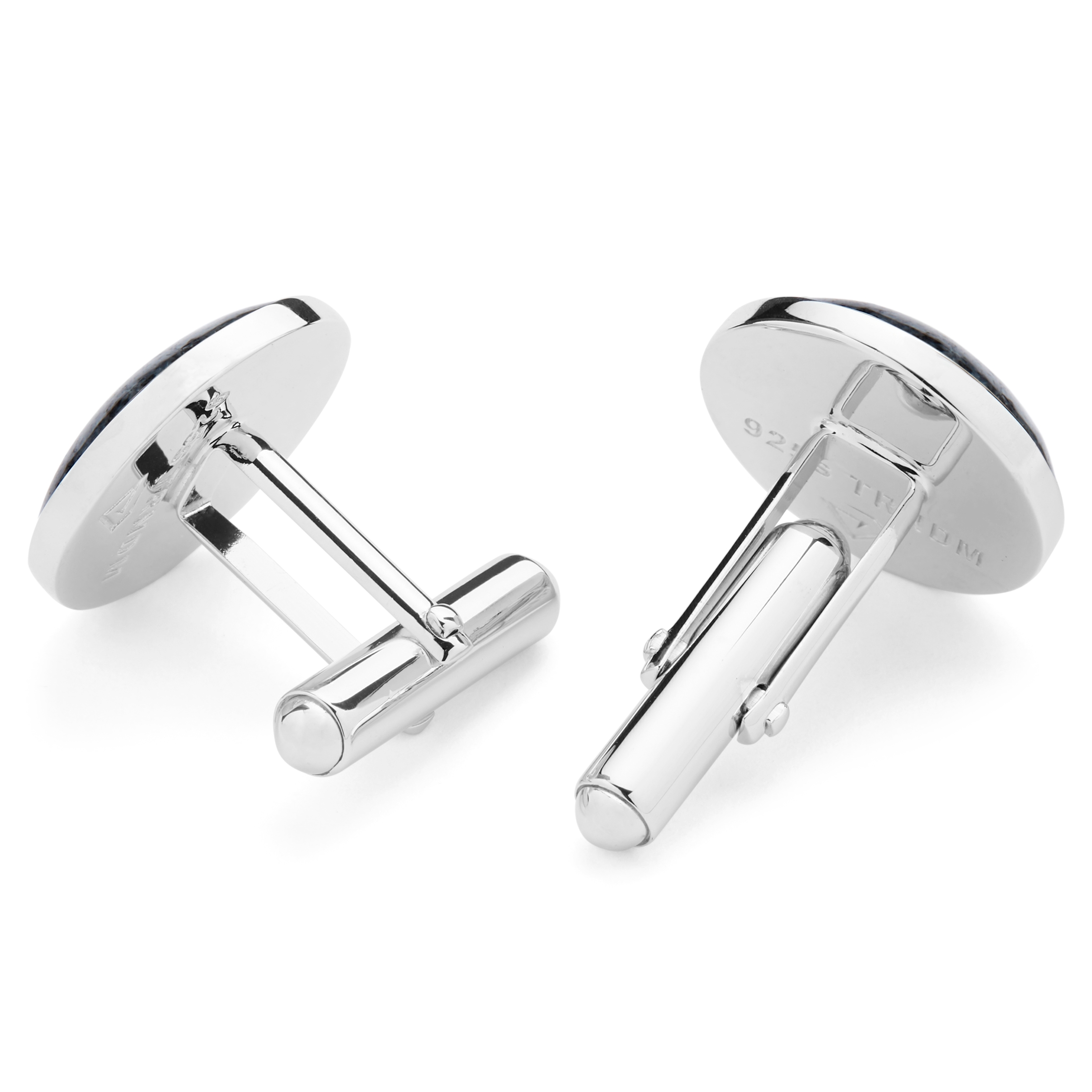 Sort Marmor 925s Nils Manchetknapper - 2