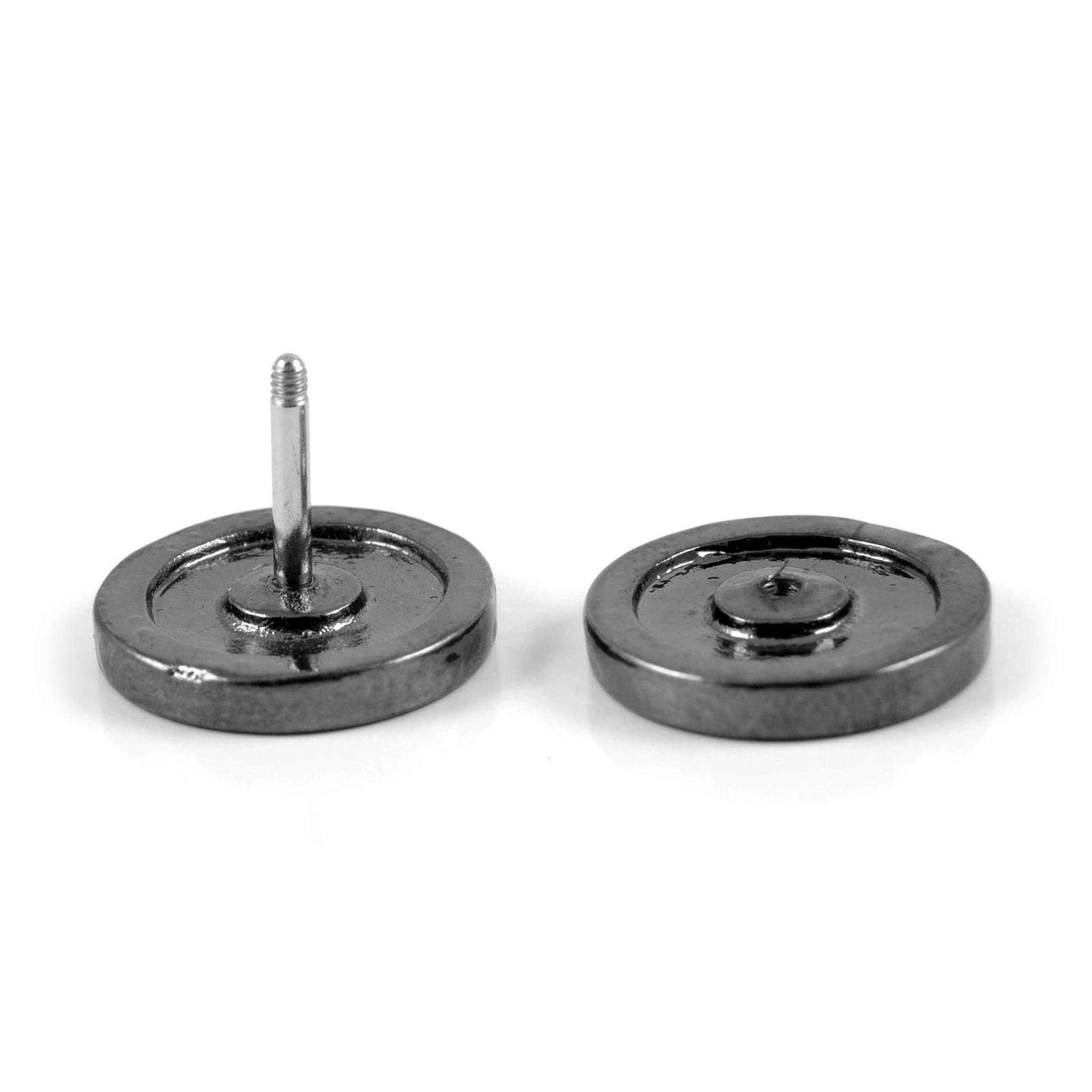 Satago | Orecchino a bottone finto plug dilatatore double-flared da 8 Satago | Orecchino a bottone finto plug dilatatore double-flared da 8