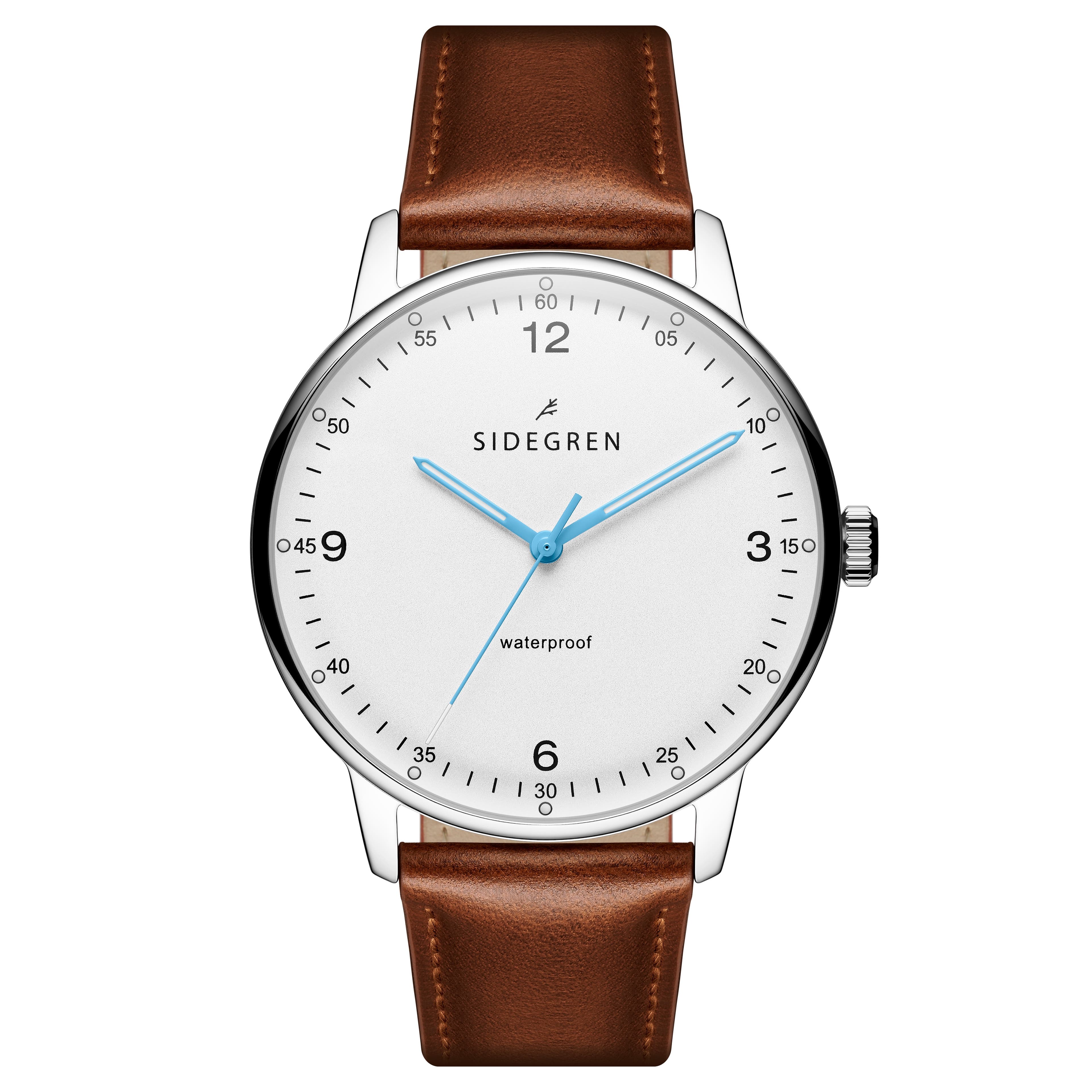 Olivier | Silver-tone and Blue Stainless Steel Watch