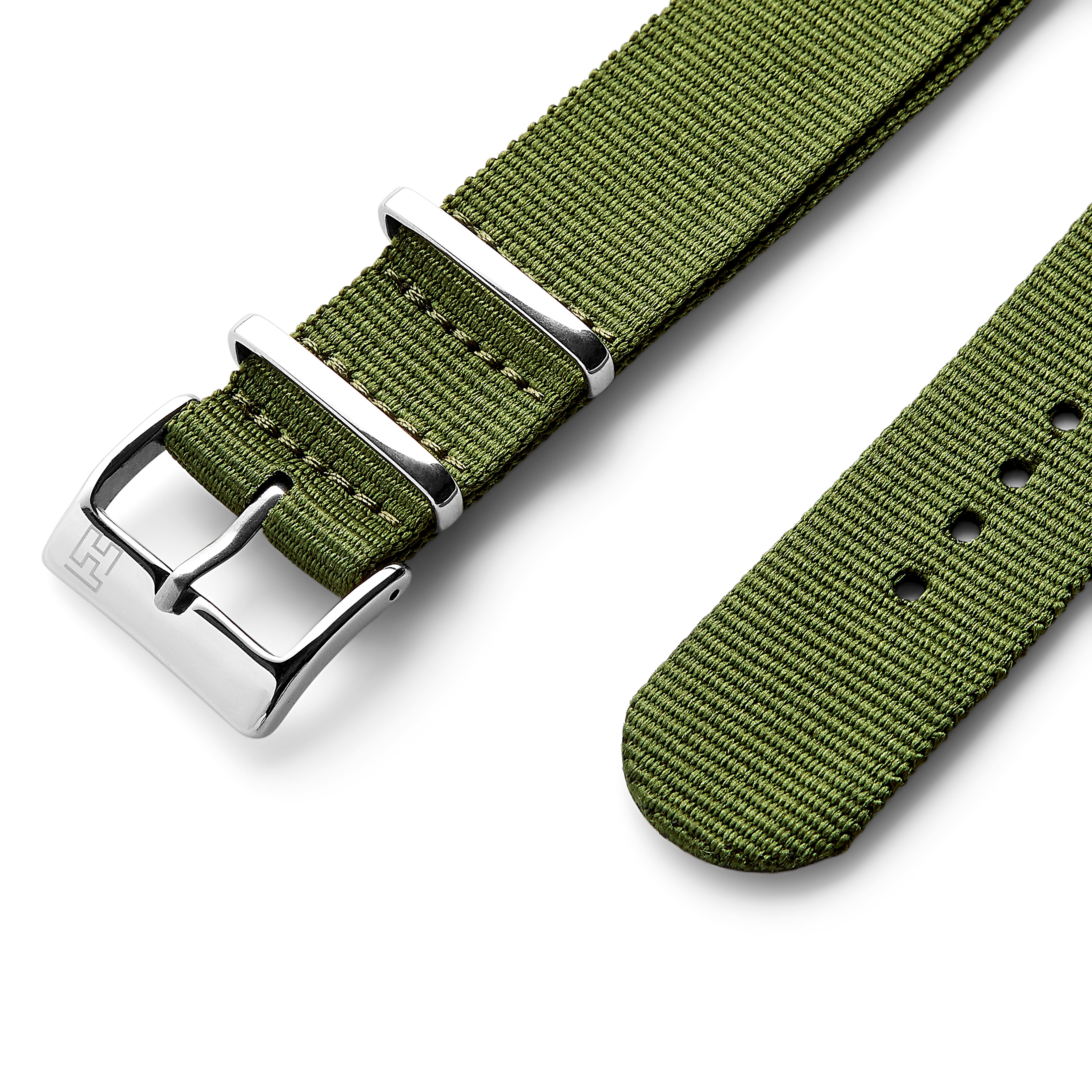 20 mm zielony dwuwarstwowy nylonowy pasek do zegarka - 2
