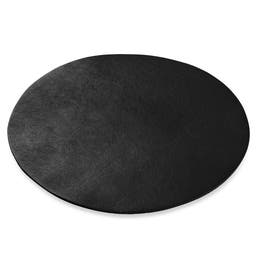 Mouse Pad | Black Buffalo Leather | Round