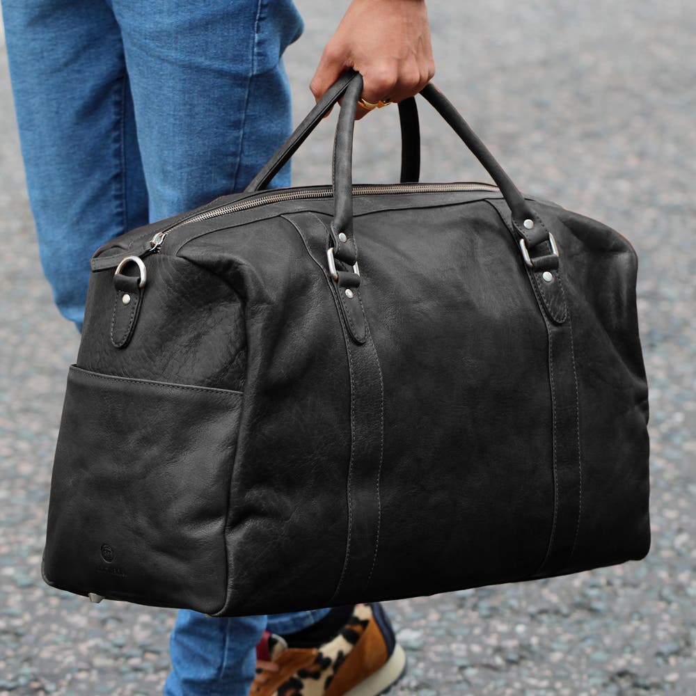 hover: California | Black Leather Duffle Bag hover: California | Black Leather Duffle Bag